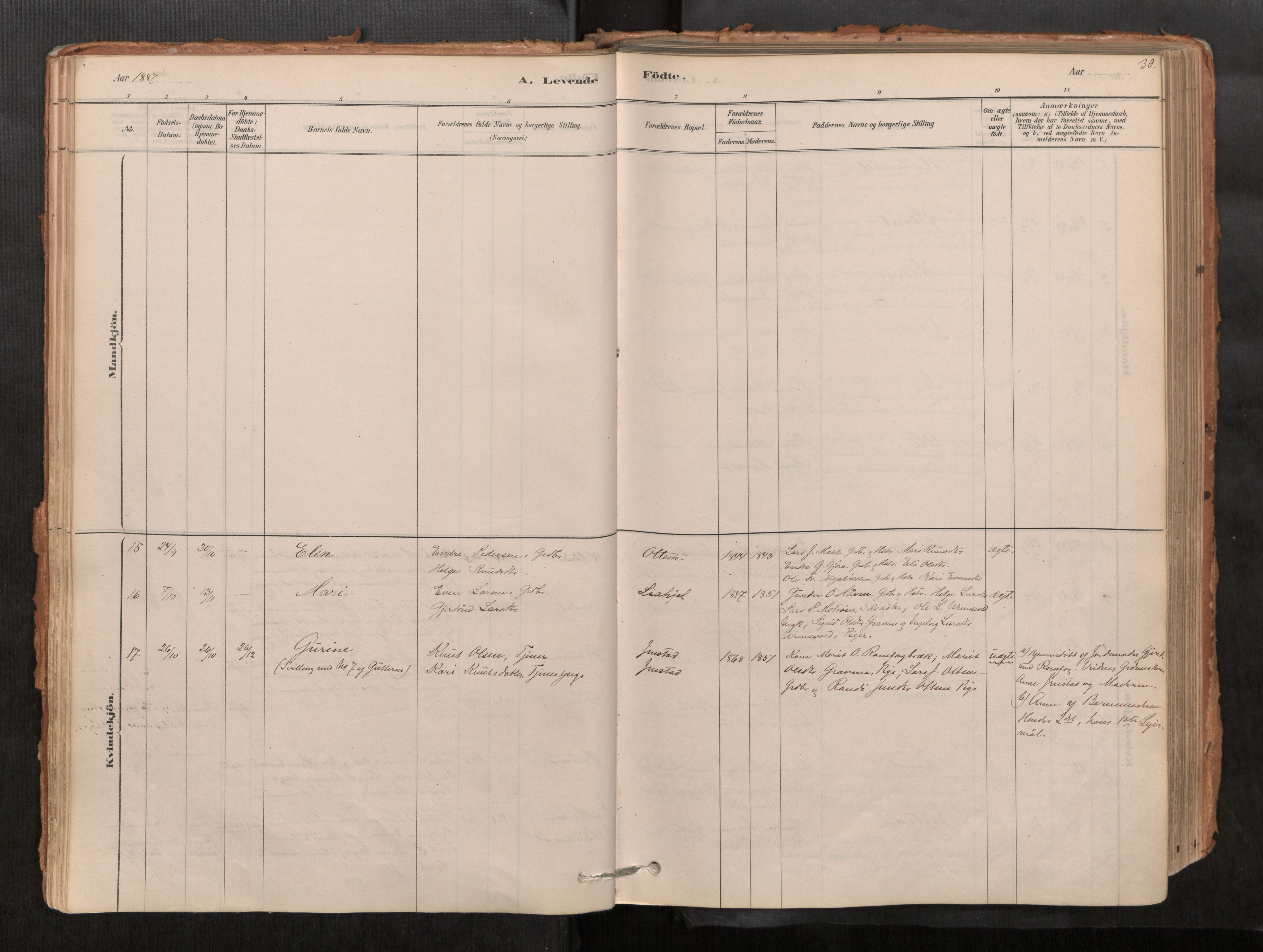 Sunndal sokneprestkontor, AV/SAT-A-1085/1/I/I1/I1a/L0001: Ministerialbok nr. 1, 1877-1914, s. 30