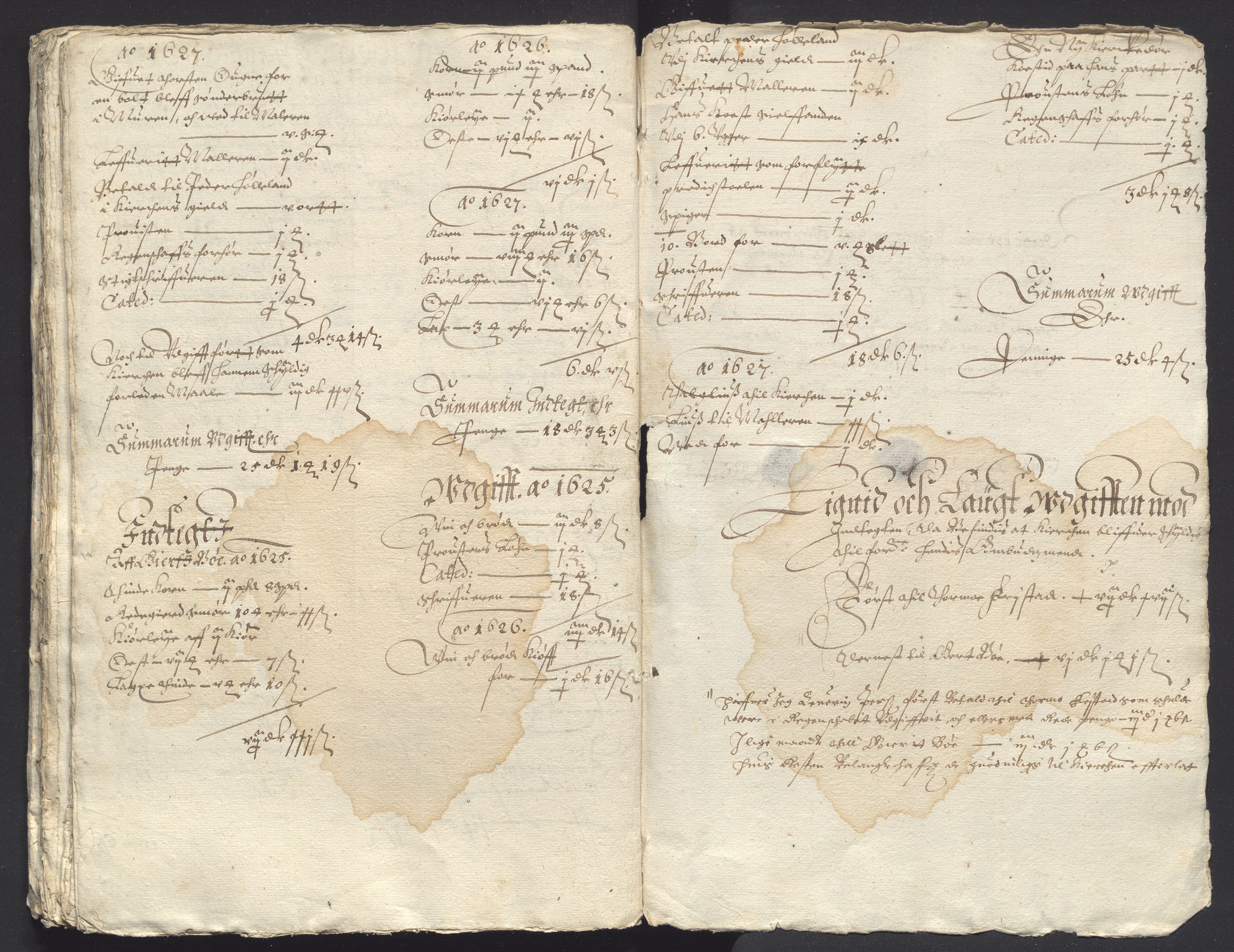 Stavanger len, SAST/A-101870/Oa/L0017: Kirkeregnskaper, jordebøker, manntall, dommer, supplikker, befalinger, stevninger mv. 1617-1674. des. 1 s. 36-39, 46f, 54, 88ff, 98-102, 1600-1628, s. 202