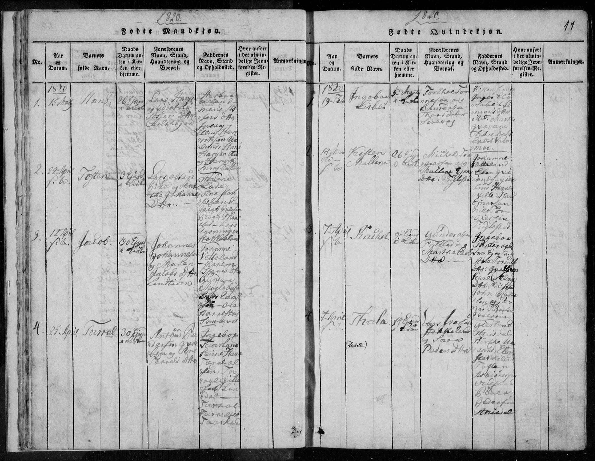 Eigersund sokneprestkontor, SAST/A-101807/S08/L0008: Ministerialbok nr. A 8, 1816-1847, s. 11