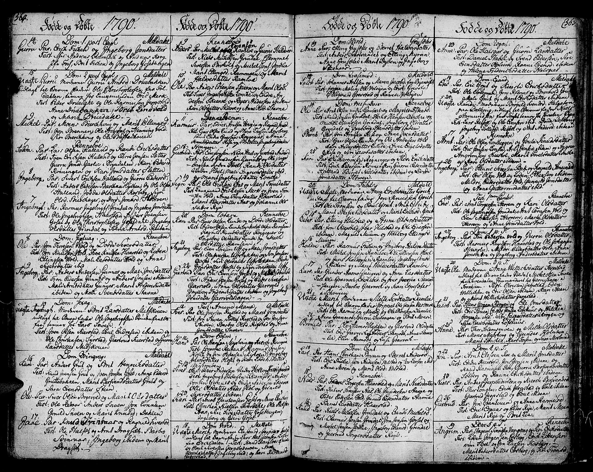 Ministerialprotokoller, klokkerbøker og fødselsregistre - Sør-Trøndelag, SAT/A-1456/672/L0852: Ministerialbok nr. 672A05, 1776-1815, s. 364-365
