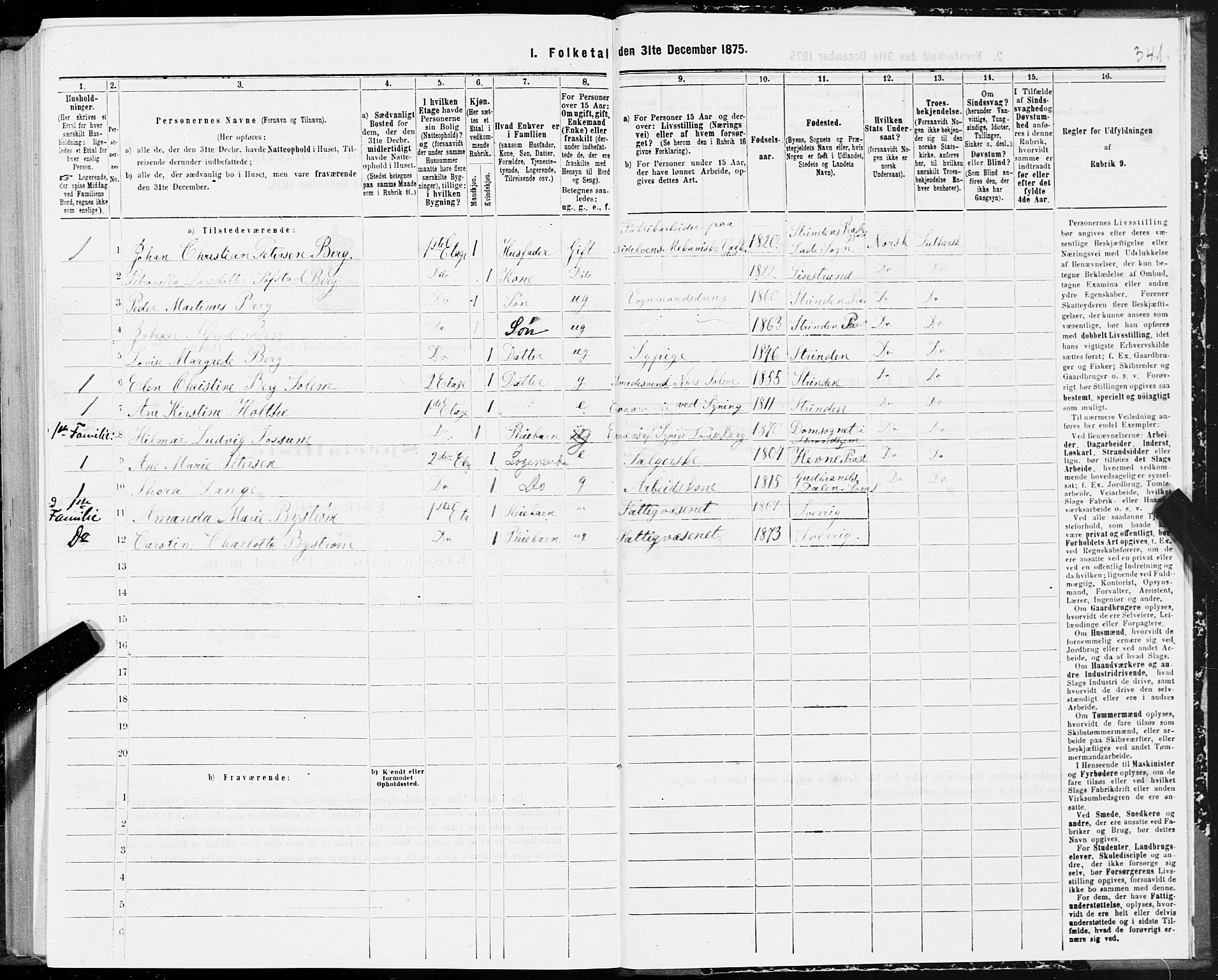 SAT, Folketelling 1875 for 1601 Trondheim kjøpstad, 1875, s. 10341