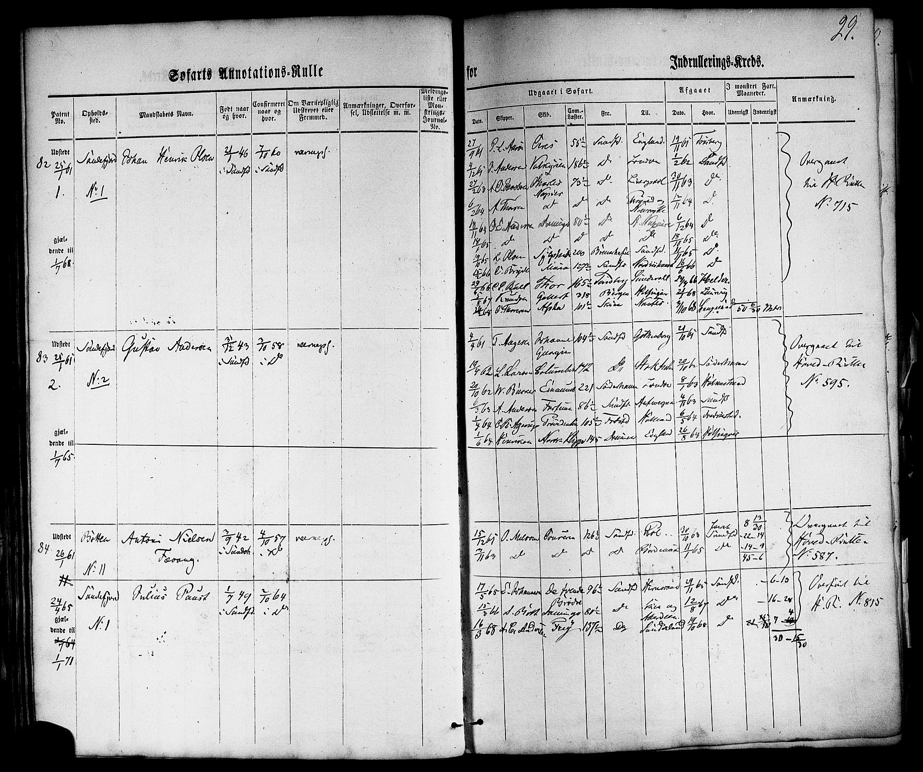 Sandefjord innrulleringskontor, AV/SAKO-A-788/F/Fa/L0001: Annotasjonsrulle, 1860-1868, s. 52