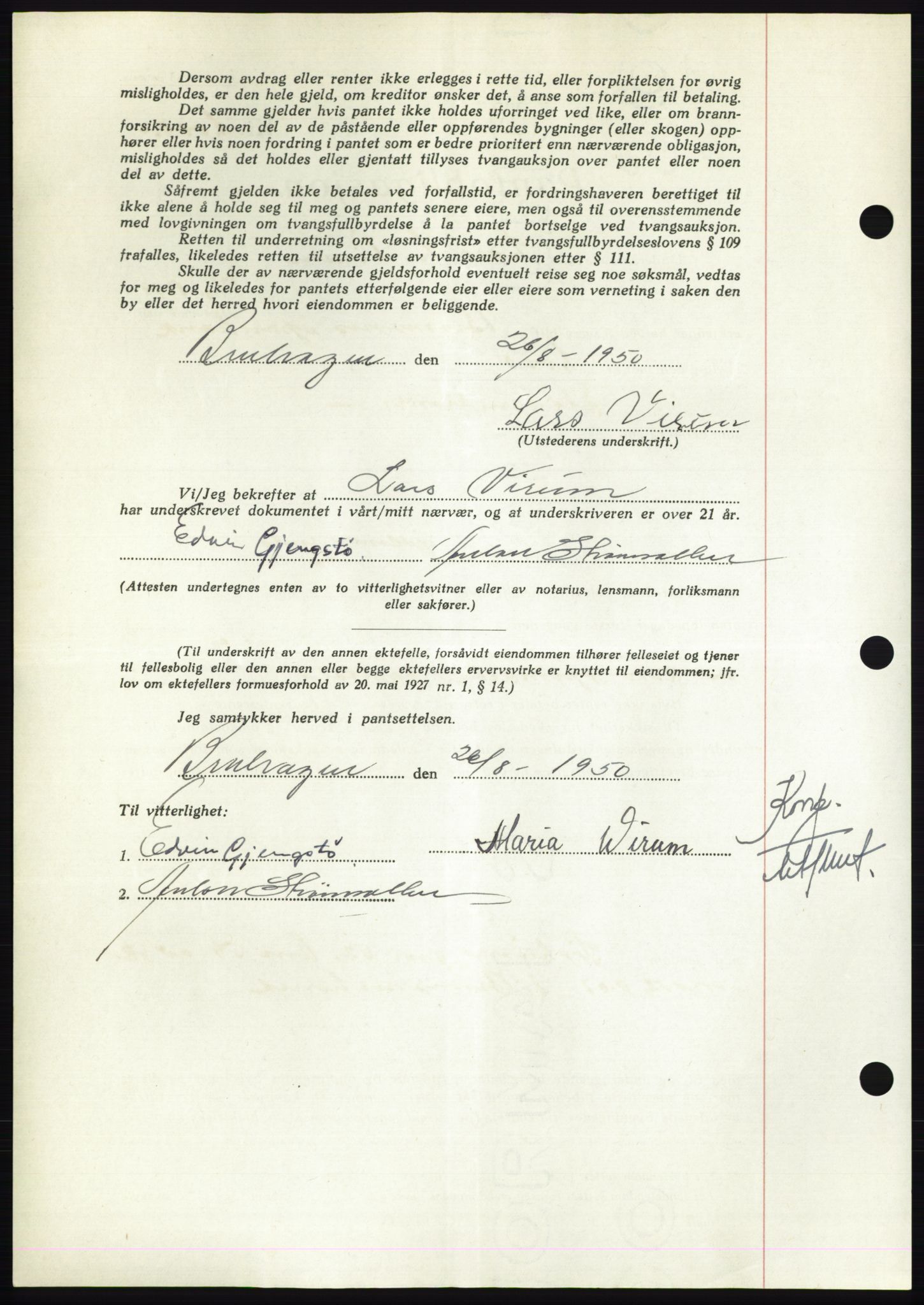 Nordmøre sorenskriveri, AV/SAT-A-4132/1/2/2Ca: Pantebok nr. B105, 1950-1950, Dagboknr: 2678/1950