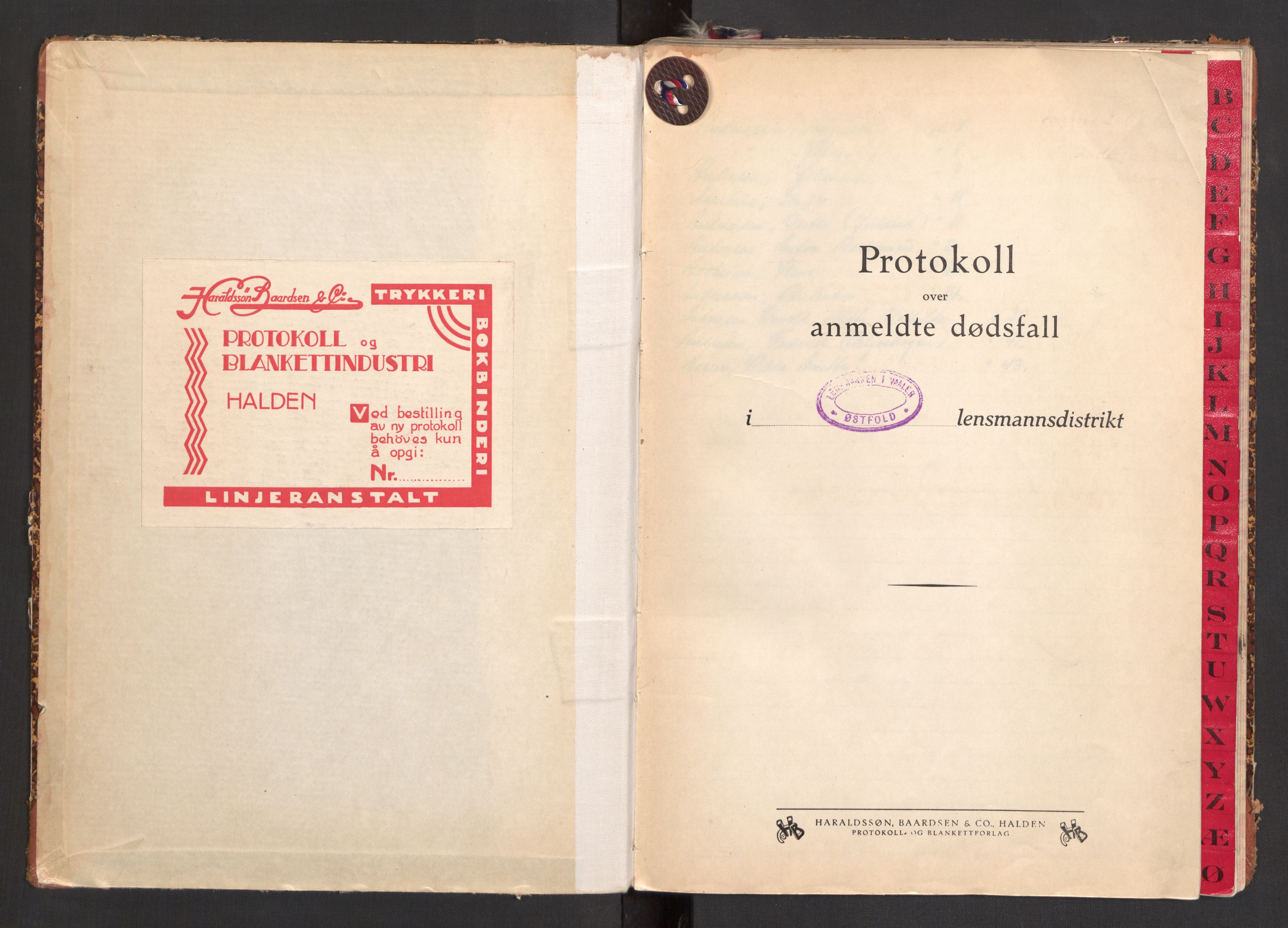 Våler lensmannskontor, AV/SAO-A-10014/H/Ha/L0006: Dødsfallsprotokoll, 1940-1947
