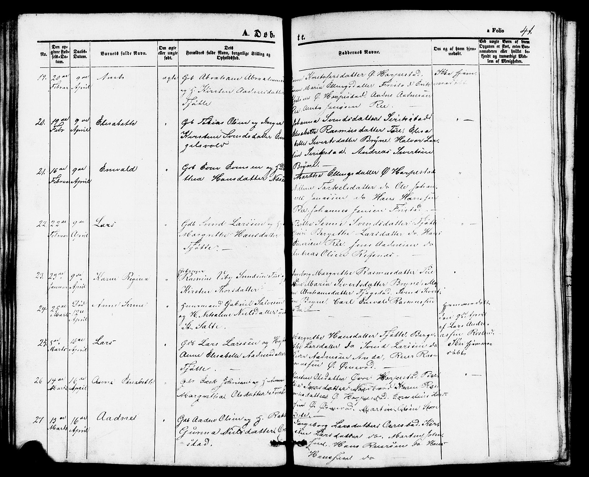 Klepp sokneprestkontor, AV/SAST-A-101803/001/3/30BB/L0002: Klokkerbok nr. B 2, 1860-1875, s. 41