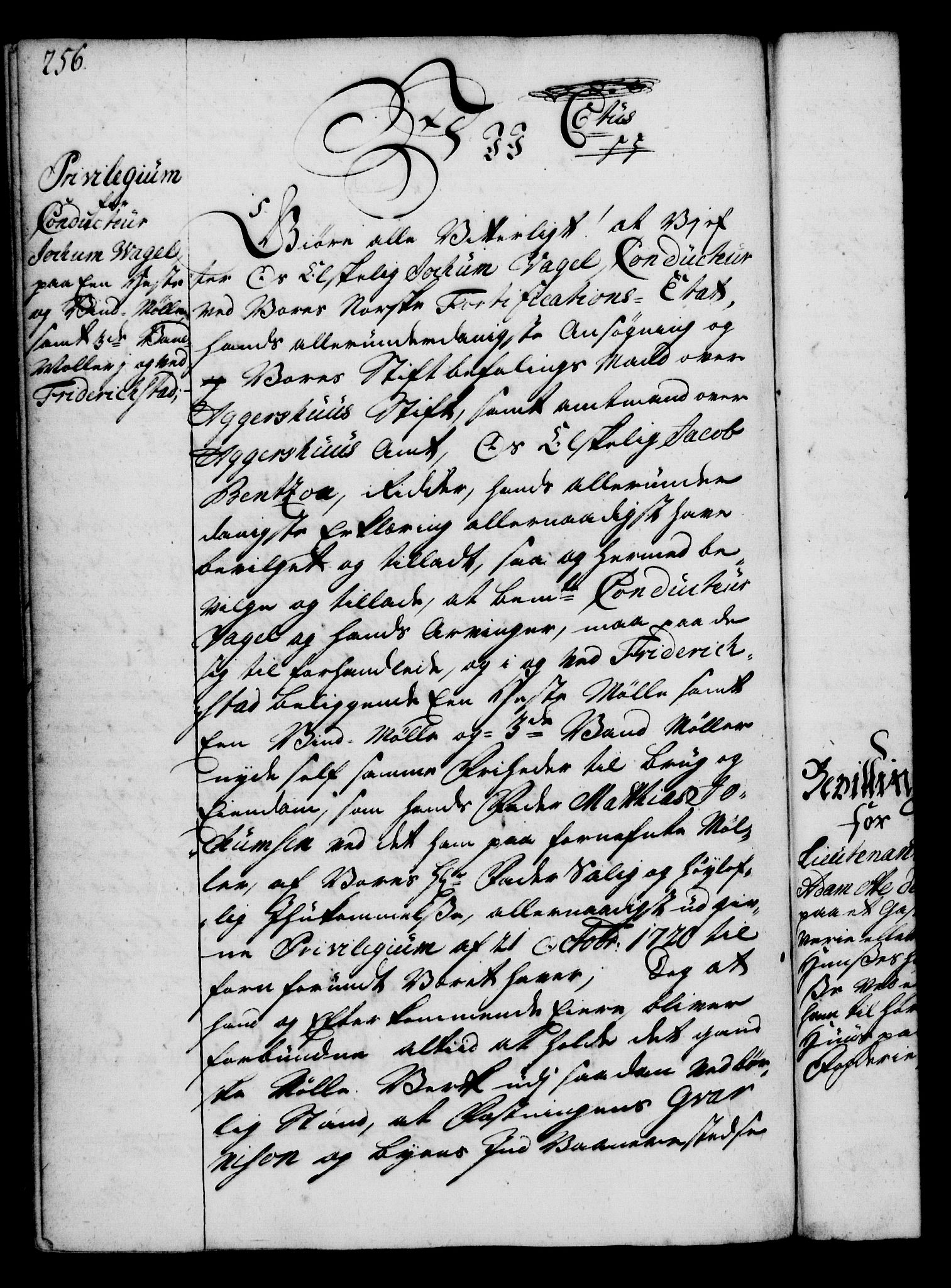 Rentekammeret, Kammerkanselliet, RA/EA-3111/G/Gg/Gga/L0004: Norsk ekspedisjonsprotokoll med register (merket RK 53.4), 1734-1741, s. 256