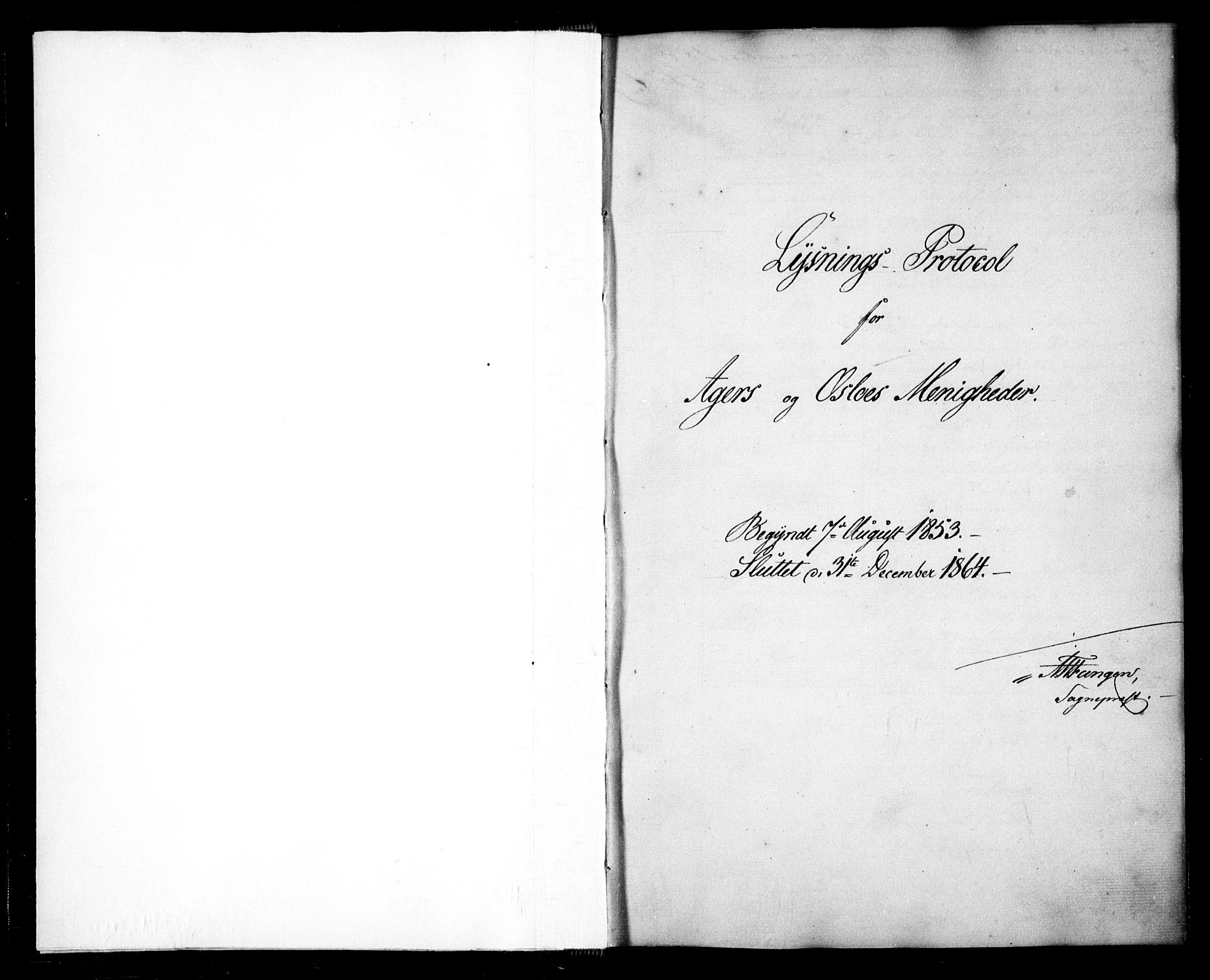 Aker prestekontor kirkebøker, SAO/A-10861/H/L0005: Lysningsprotokoll nr. 5, 1853-1864