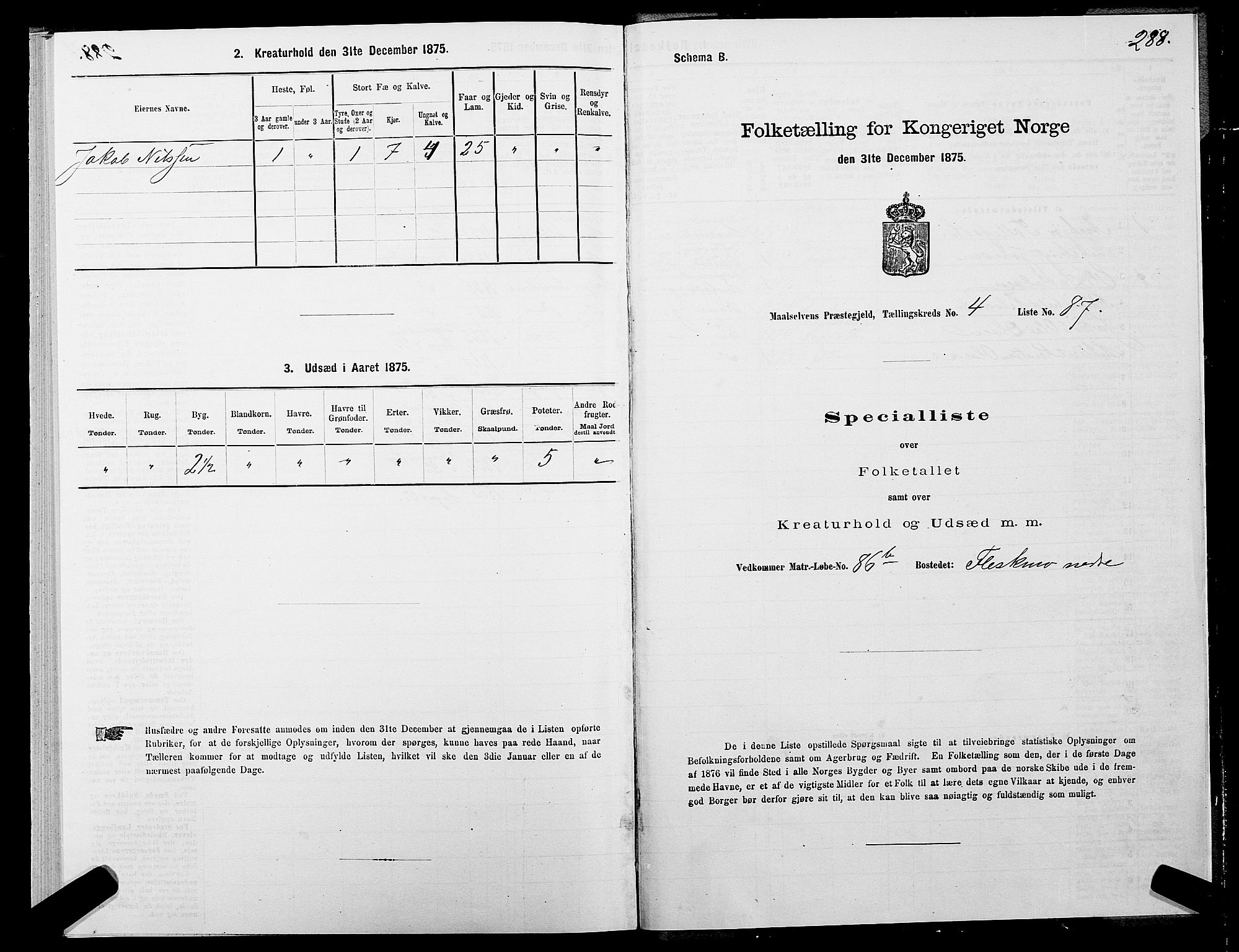 SATØ, Folketelling 1875 for 1924P Målselv prestegjeld, 1875, s. 2288
