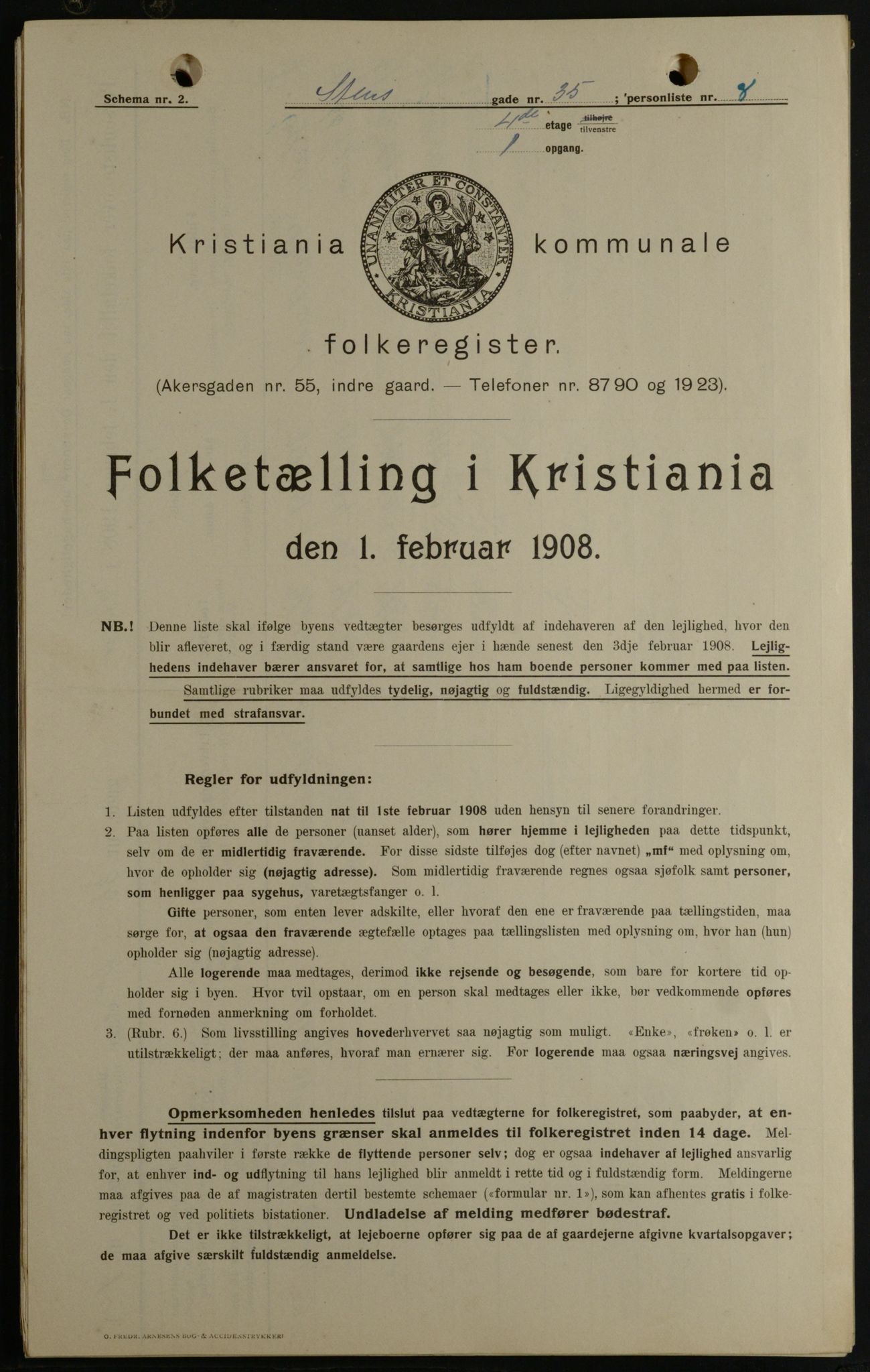 OBA, Kommunal folketelling 1.2.1908 for Kristiania kjøpstad, 1908, s. 91930