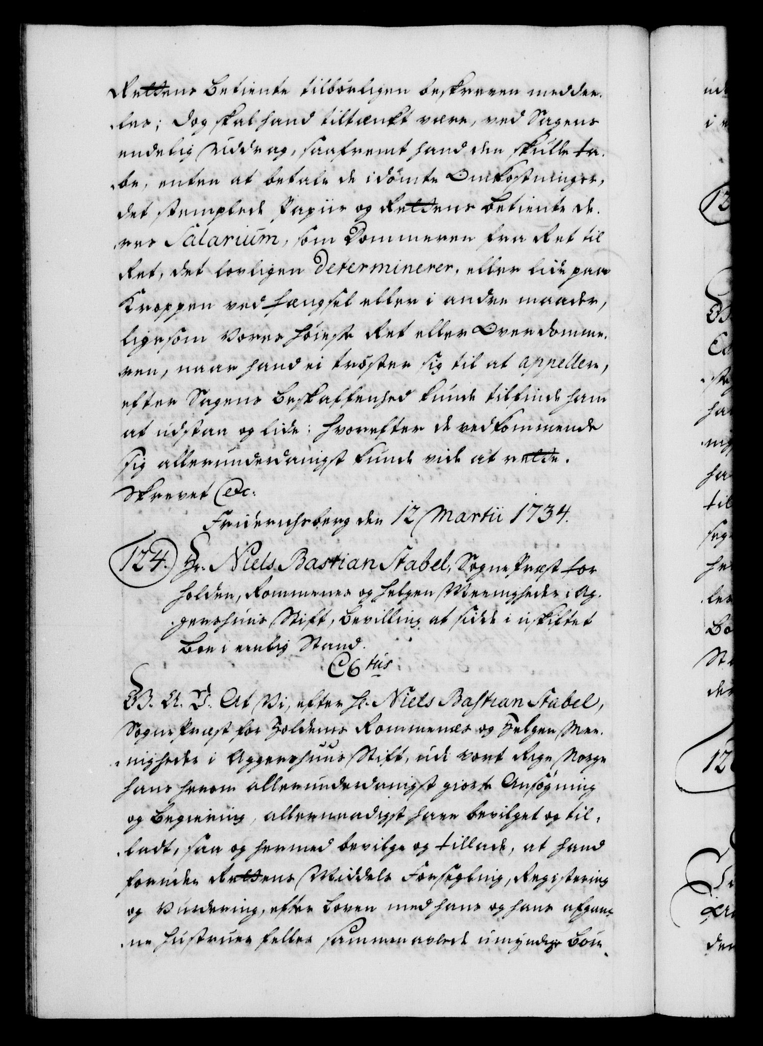 Danske Kanselli 1572-1799, AV/RA-EA-3023/F/Fc/Fca/Fcaa/L0028: Norske registre, 1733-1734, s. 437b