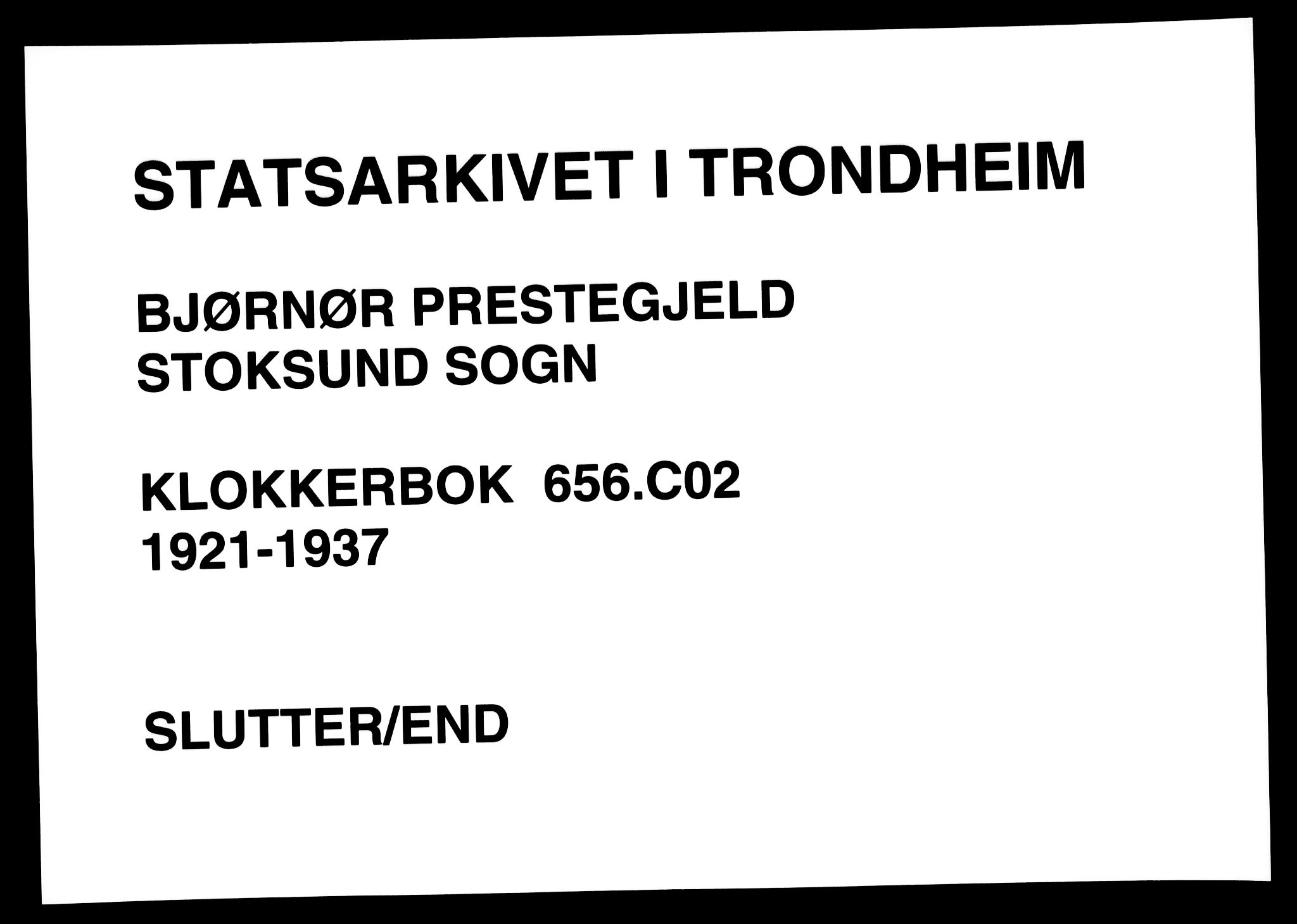 Ministerialprotokoller, klokkerbøker og fødselsregistre - Sør-Trøndelag, AV/SAT-A-1456/656/L0696: Klokkerbok nr. 656C02, 1921-1937