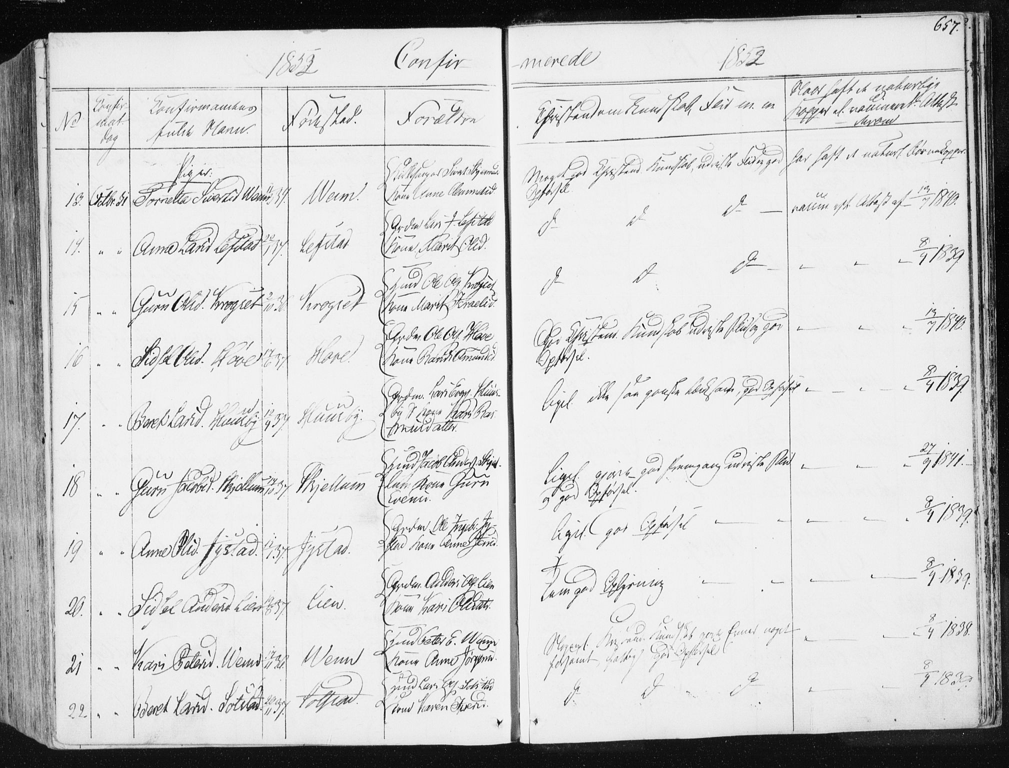 Ministerialprotokoller, klokkerbøker og fødselsregistre - Sør-Trøndelag, SAT/A-1456/665/L0771: Ministerialbok nr. 665A06, 1830-1856, s. 657