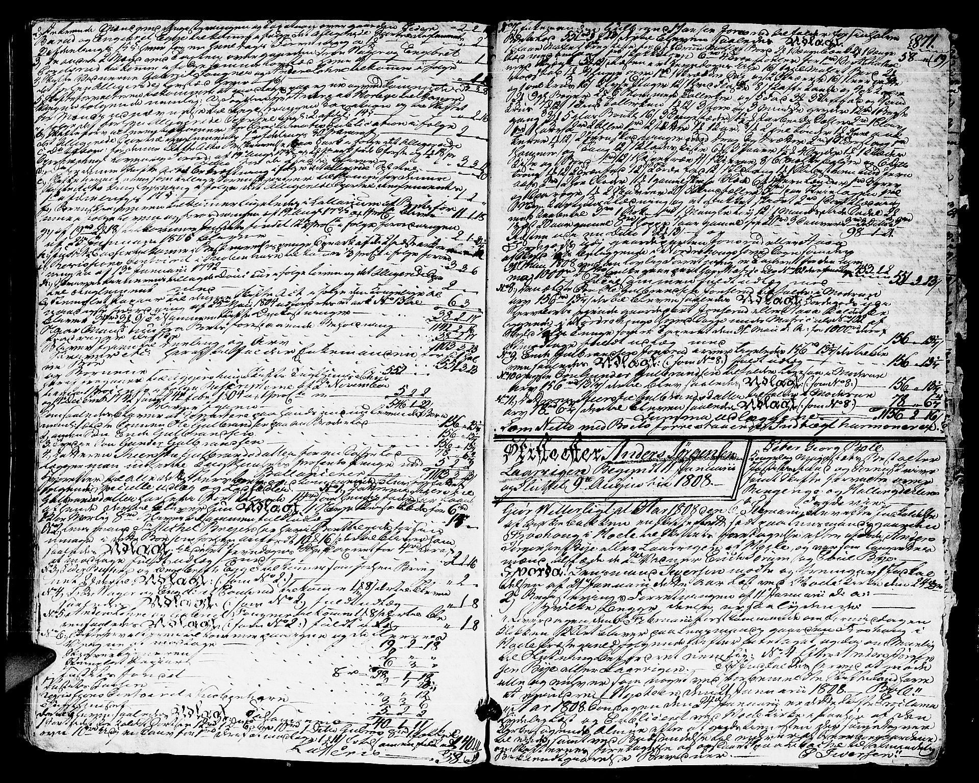 Ringerike og Hallingdal sorenskriveri, AV/SAKO-A-81/H/Ha/L0023: Skifteprotokoll, 1804-1808, s. 870b-871a