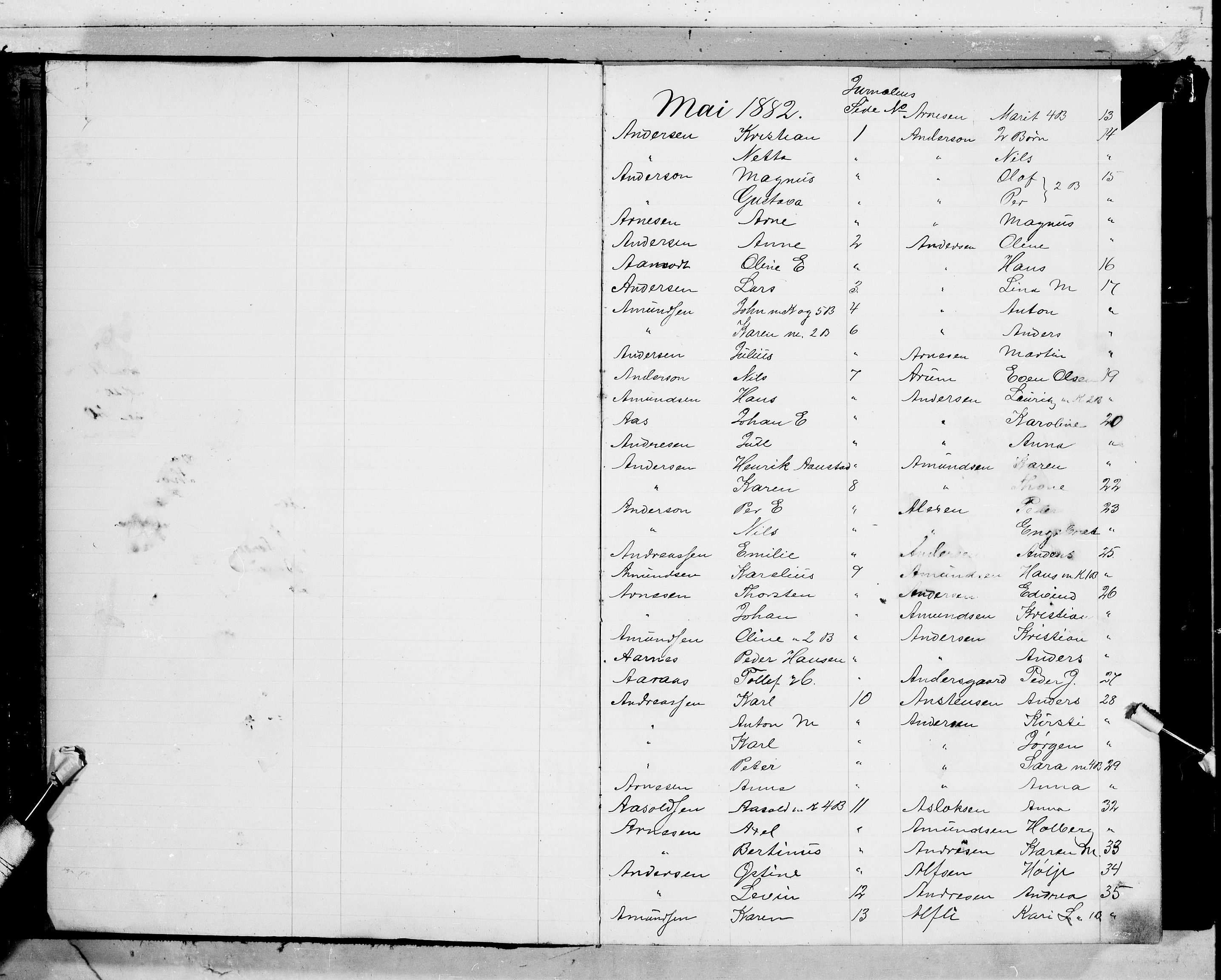 Oslo politidistrikt, AV/SAO-A-10085/E/Ee/Eefa/L0003: Register til emigrantprotokollene, 1882-1884