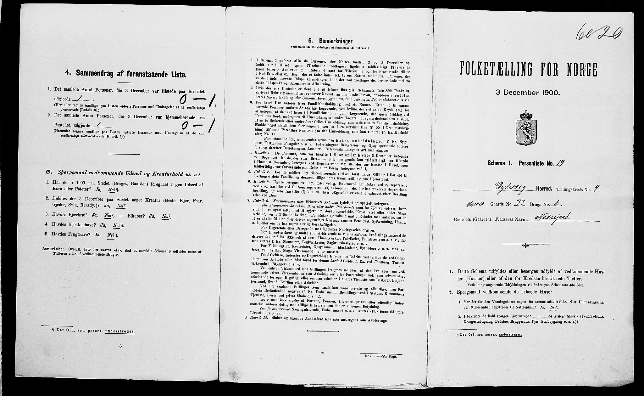 SAK, Folketelling 1900 for 0915 Dypvåg herred, 1900, s. 1057