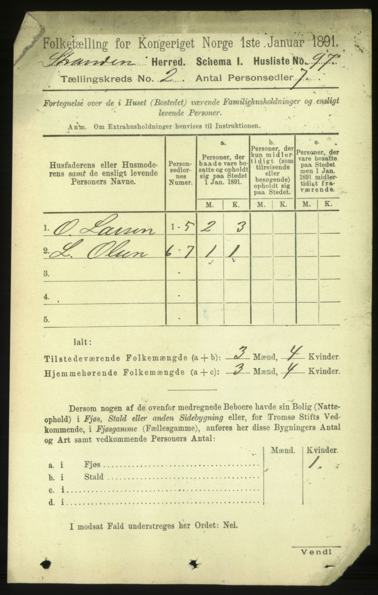 RA, Folketelling 1891 for 1525 Stranda herred, 1891, s. 293