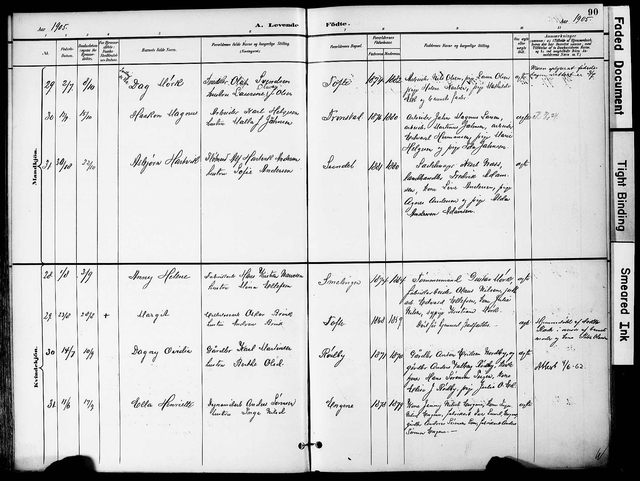 Hurum kirkebøker, AV/SAKO-A-229/F/Fa/L0015: Ministerialbok nr. 15, 1896-1908, s. 90