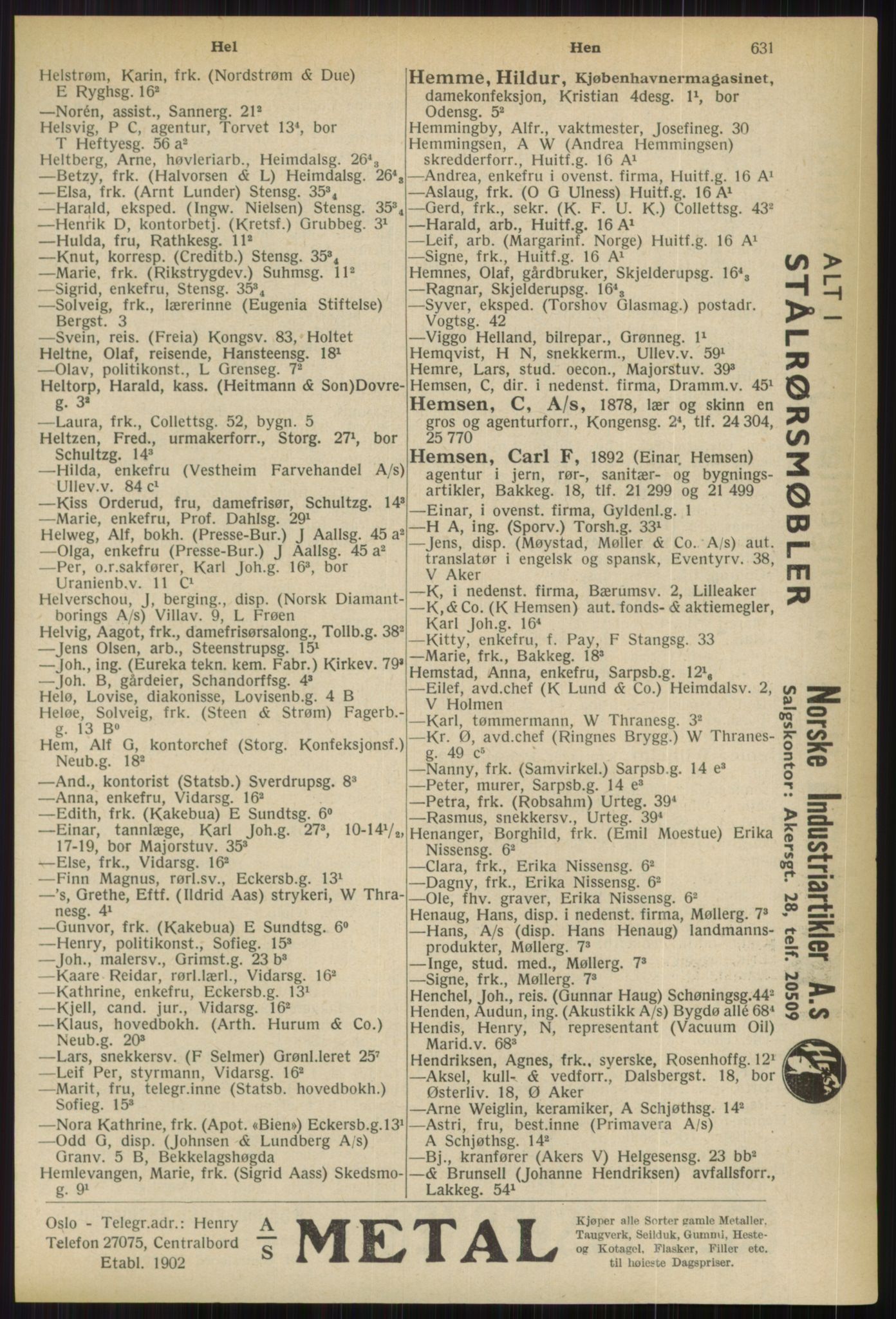 Kristiania/Oslo adressebok, PUBL/-, 1936, s. 631