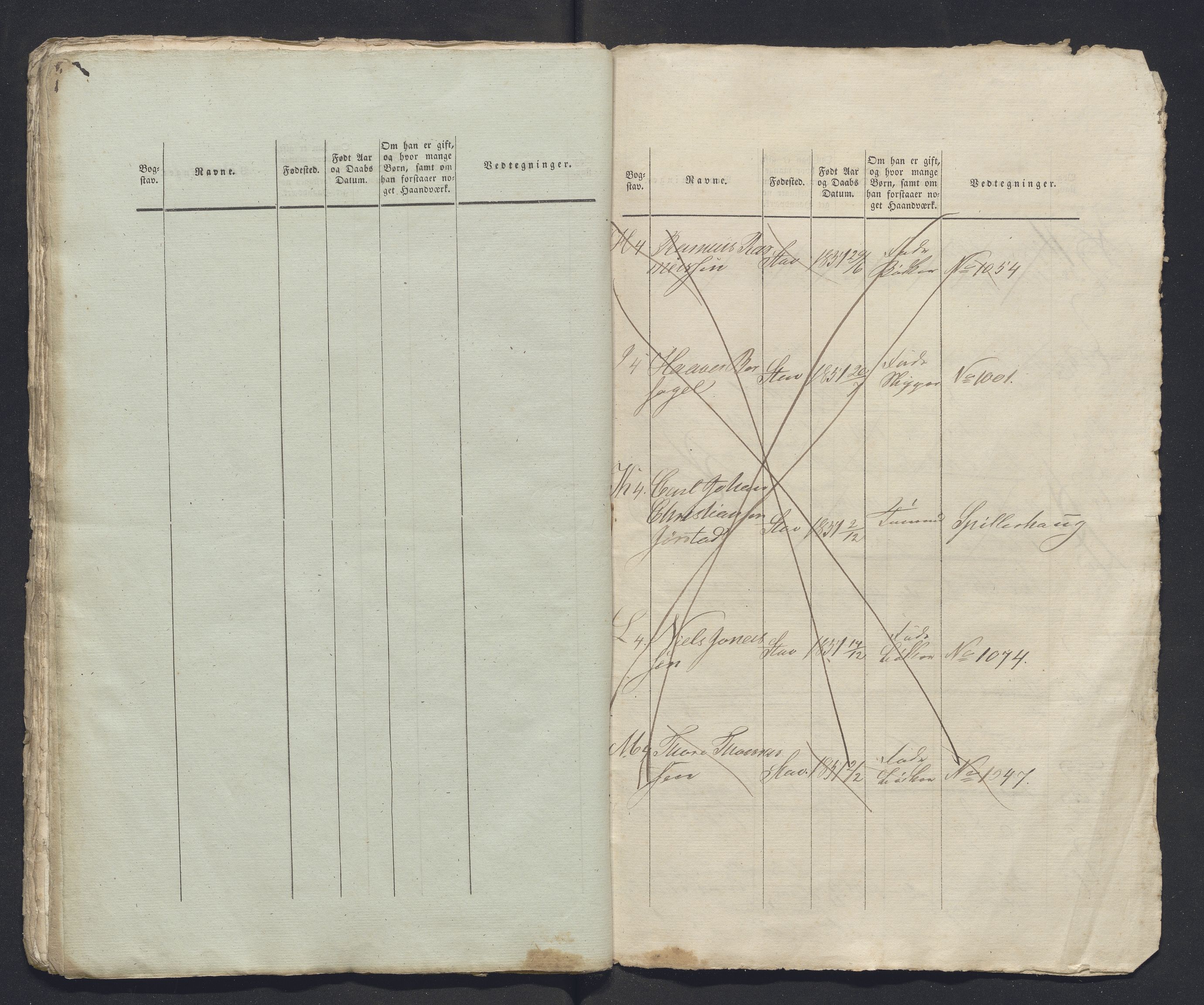 Innrulleringssjefen i Bergen, Avd. III. Bergen og Stavanger 1805-1850, AV/SAB-A-100467/H/Ha/L0009: Mannskapsruller, 1851-1852, s. 457