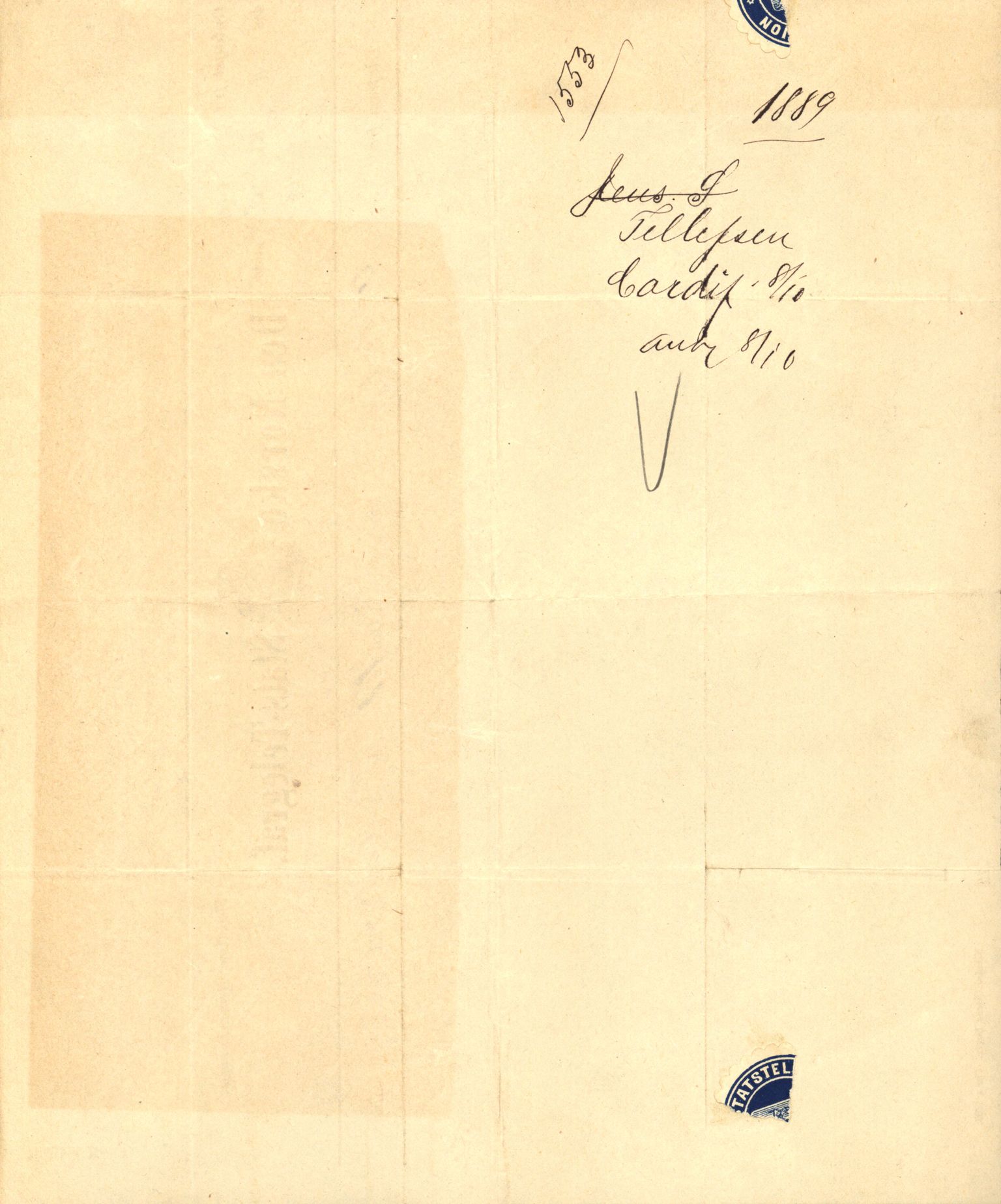 Pa 63 - Østlandske skibsassuranceforening, VEMU/A-1079/G/Ga/L0023/0011: Havaridokumenter / Joanchas, Lympha, Glengarin, Korsvei, Heldine, Sirius, 1889, s. 25
