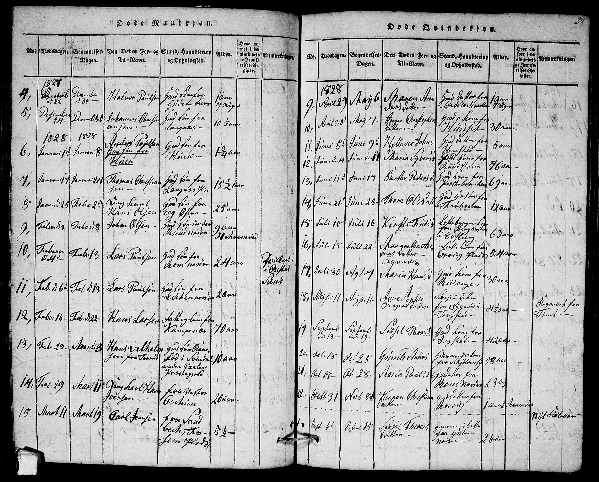 Askim prestekontor Kirkebøker, AV/SAO-A-10900/G/Ga/L0001: Klokkerbok nr. 1, 1817-1846, s. 216-217