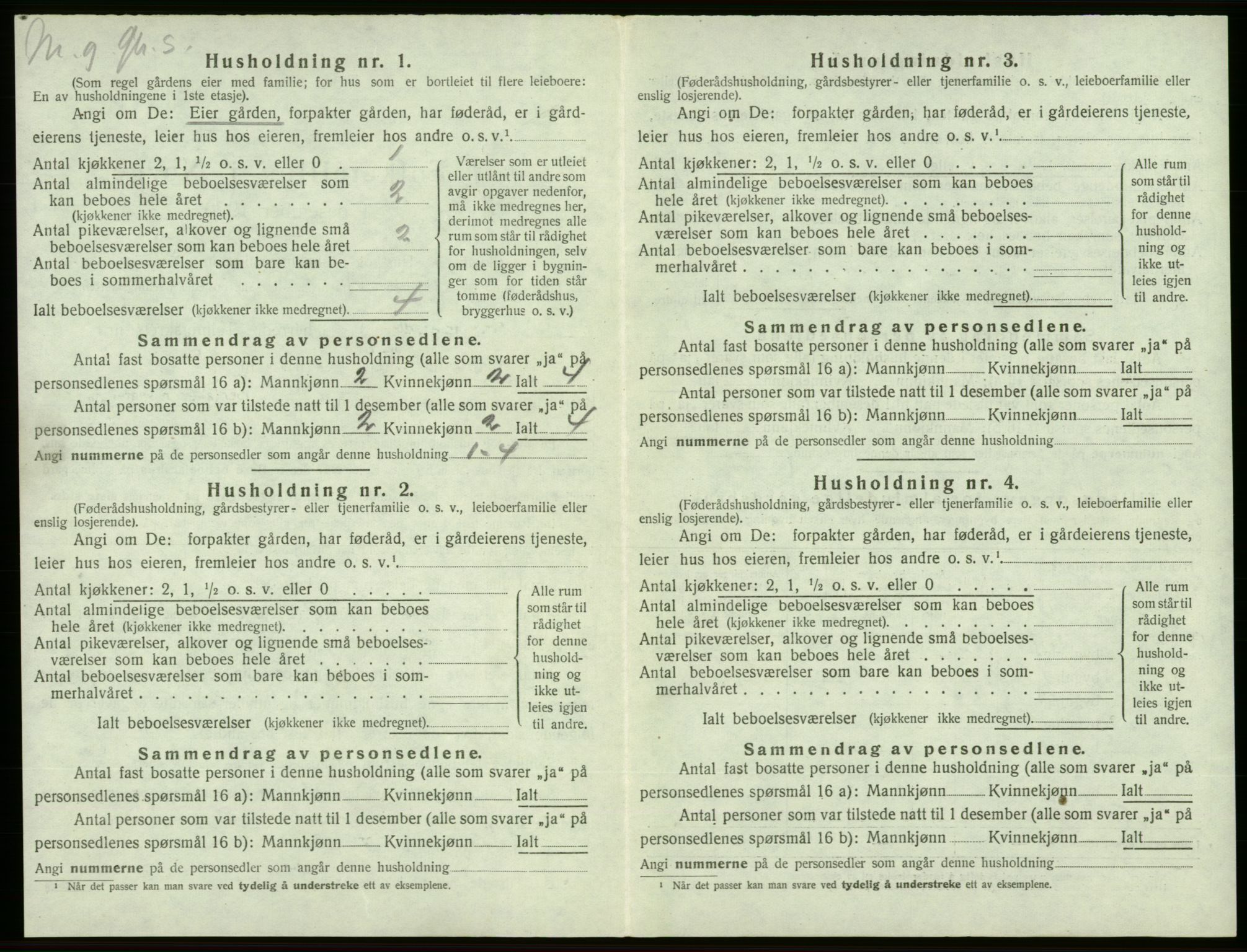 SAB, Folketelling 1920 for 1216 Sveio herred, 1920, s. 254