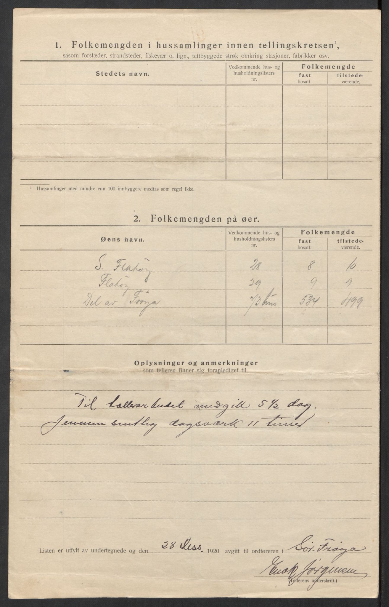 SAT, Folketelling 1920 for 1619 Sør-Frøya herred, 1920, s. 9