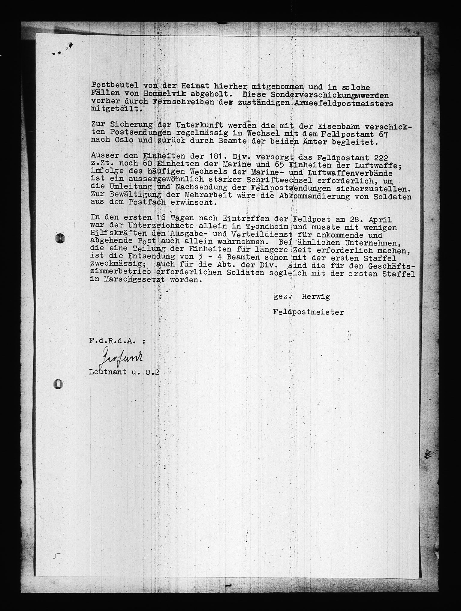 Documents Section, AV/RA-RAFA-2200/V/L0087: Amerikansk mikrofilm "Captured German Documents".
Box No. 726.  FKA jnr. 601/1954., 1940, s. 289