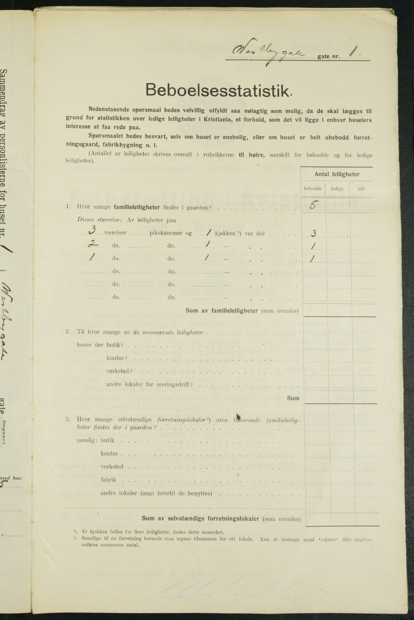 OBA, Kommunal folketelling 1.2.1914 for Kristiania, 1914, s. 123343