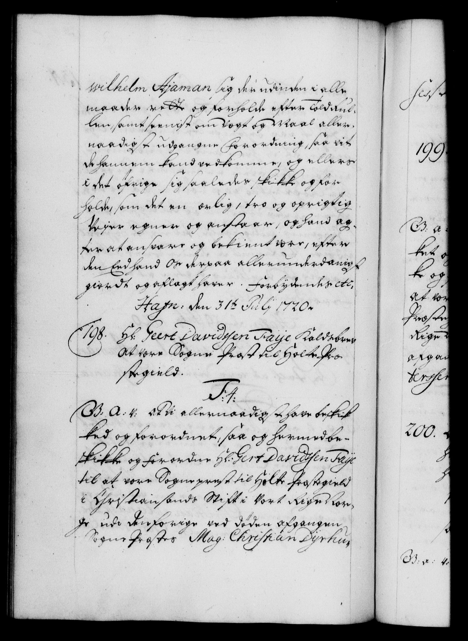 Danske Kanselli 1572-1799, RA/EA-3023/F/Fc/Fca/Fcaa/L0023: Norske registre, 1720-1722, s. 134b