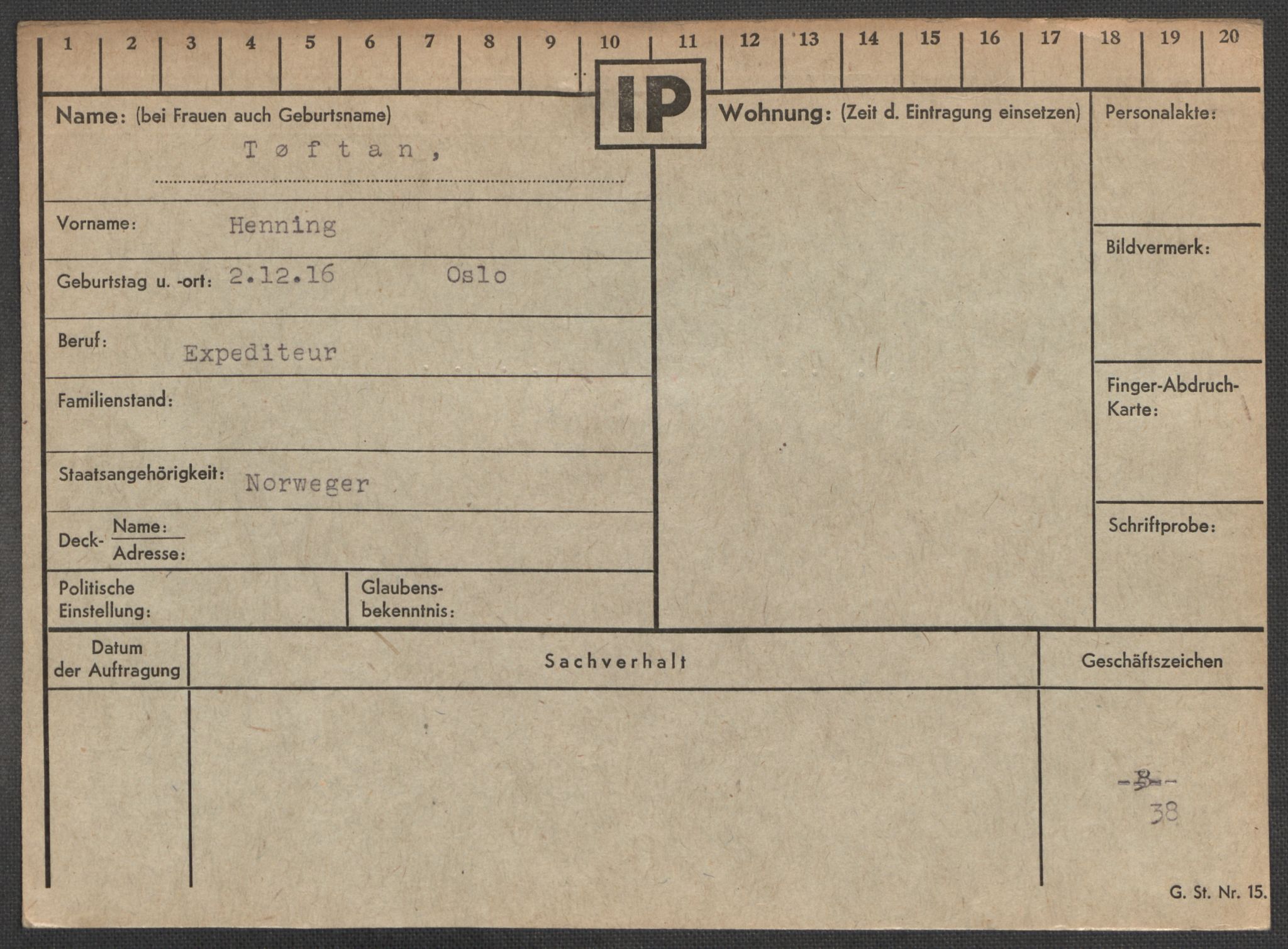 Befehlshaber der Sicherheitspolizei und des SD, AV/RA-RAFA-5969/E/Ea/Eaa/L0010: Register over norske fanger i Møllergata 19: Sø-Å, 1940-1945, s. 570