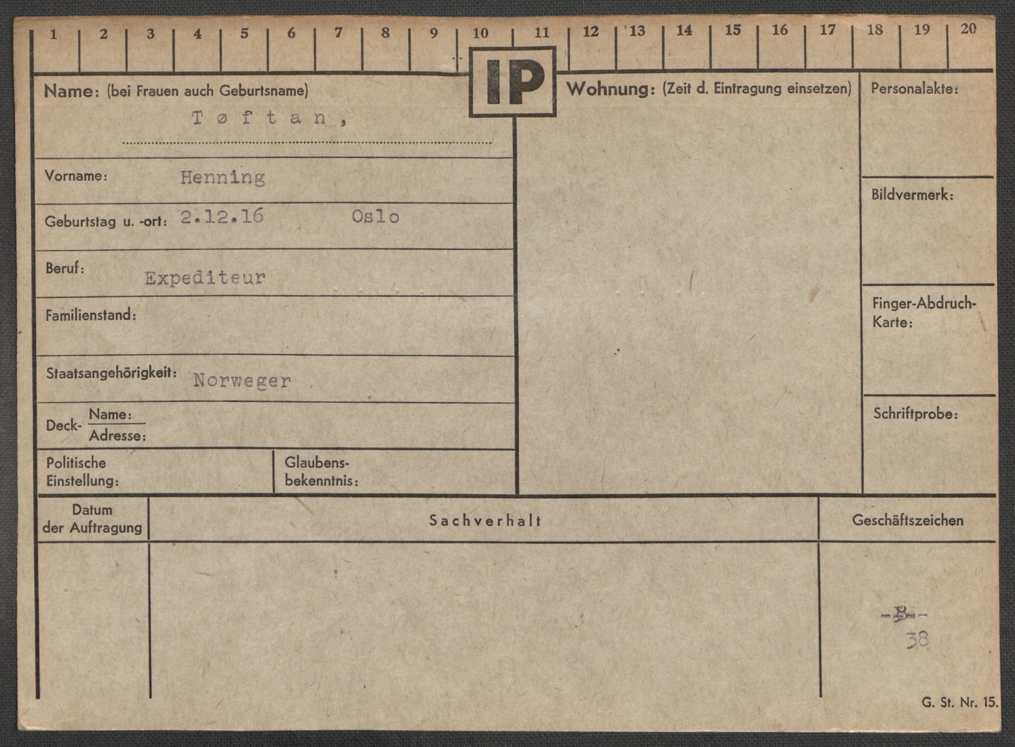 Befehlshaber der Sicherheitspolizei und des SD, RA/RAFA-5969/E/Ea/Eaa/L0010: Register over norske fanger i Møllergata 19: Sø-Å, 1940-1945, s. 570