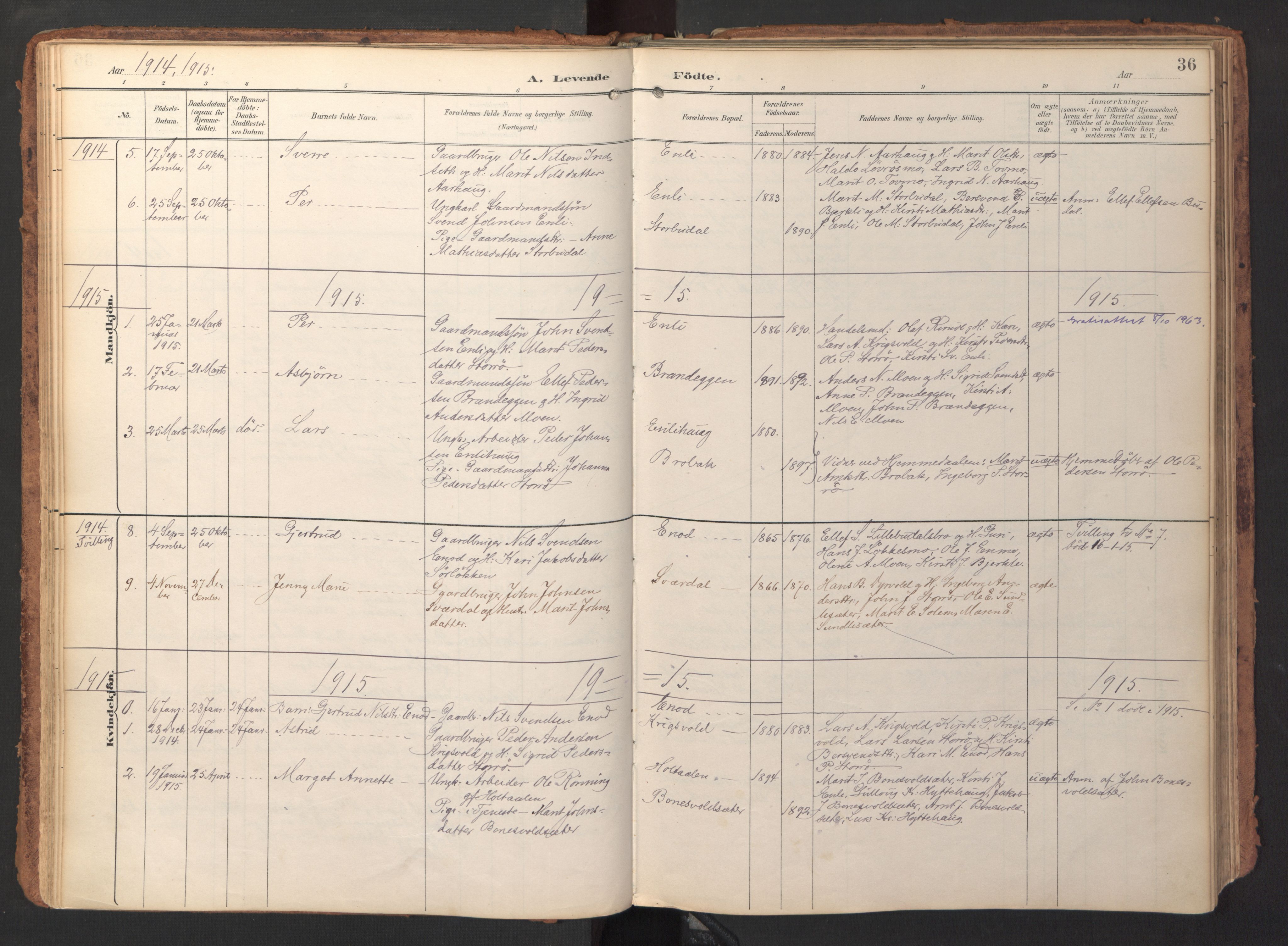 Ministerialprotokoller, klokkerbøker og fødselsregistre - Sør-Trøndelag, SAT/A-1456/690/L1050: Ministerialbok nr. 690A01, 1889-1929, s. 36