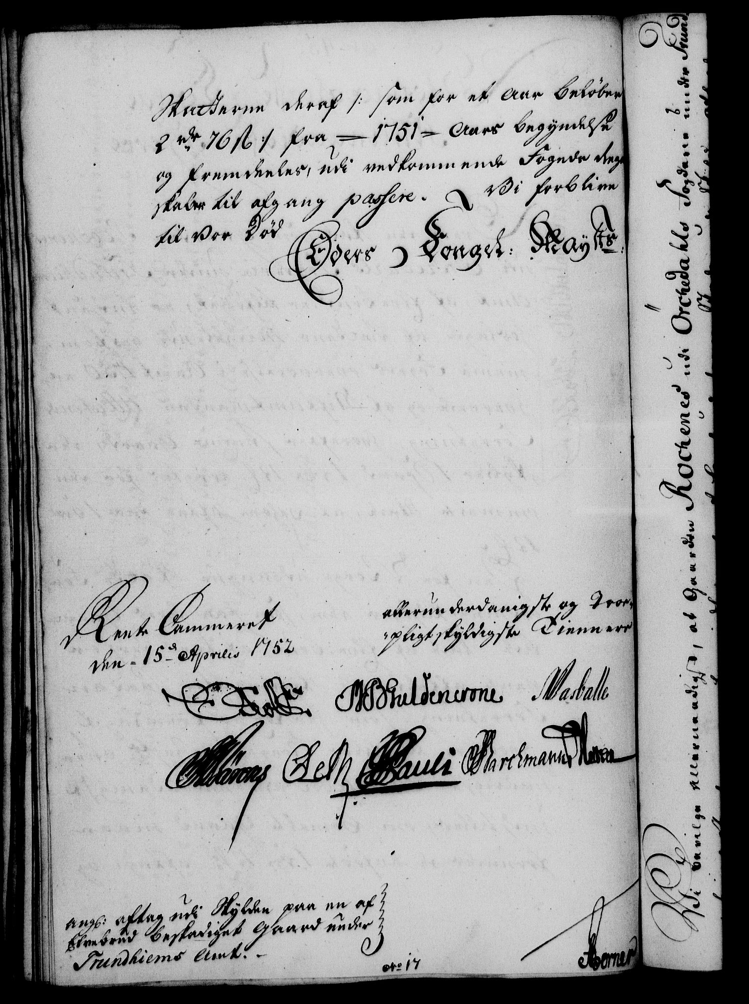 Rentekammeret, Kammerkanselliet, RA/EA-3111/G/Gf/Gfa/L0034: Norsk relasjons- og resolusjonsprotokoll (merket RK 52.34), 1752, s. 219
