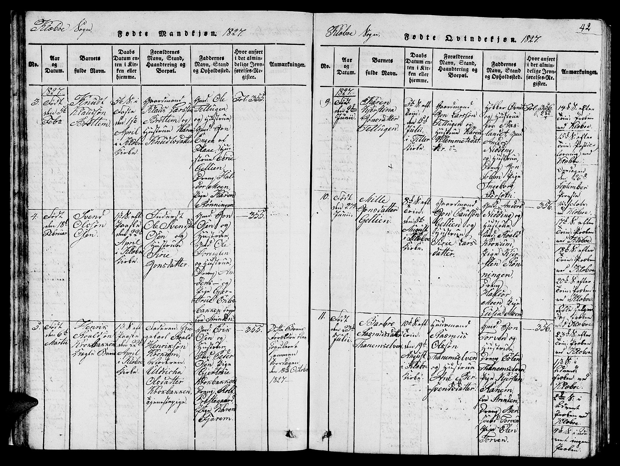 Ministerialprotokoller, klokkerbøker og fødselsregistre - Sør-Trøndelag, SAT/A-1456/618/L0450: Klokkerbok nr. 618C01, 1816-1865, s. 42
