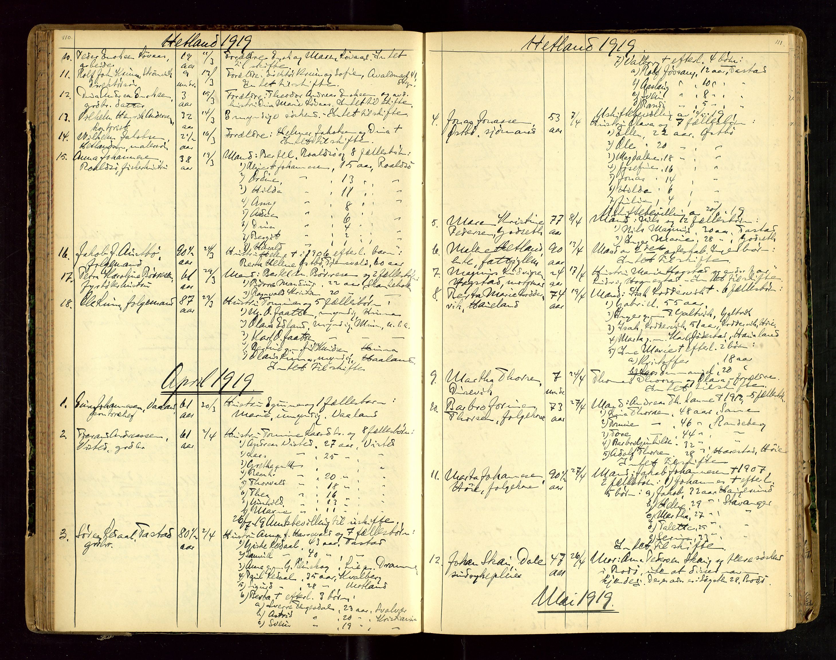 Jæren sorenskriveri, AV/SAST-A-100310/01/5/52/52B/L0003: DØDSFALLPROTOKOLL, 1910-1916, s. 110-111