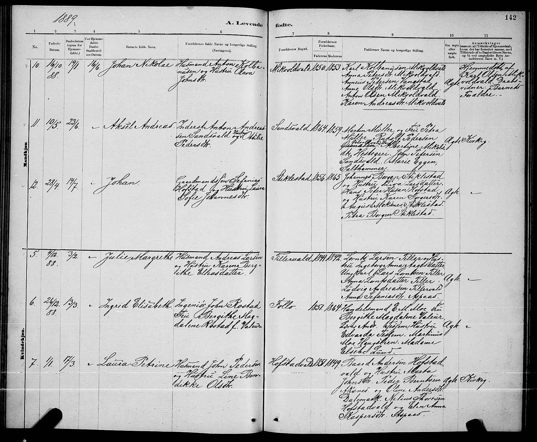 Ministerialprotokoller, klokkerbøker og fødselsregistre - Nord-Trøndelag, SAT/A-1458/723/L0256: Klokkerbok nr. 723C04, 1879-1890, s. 142
