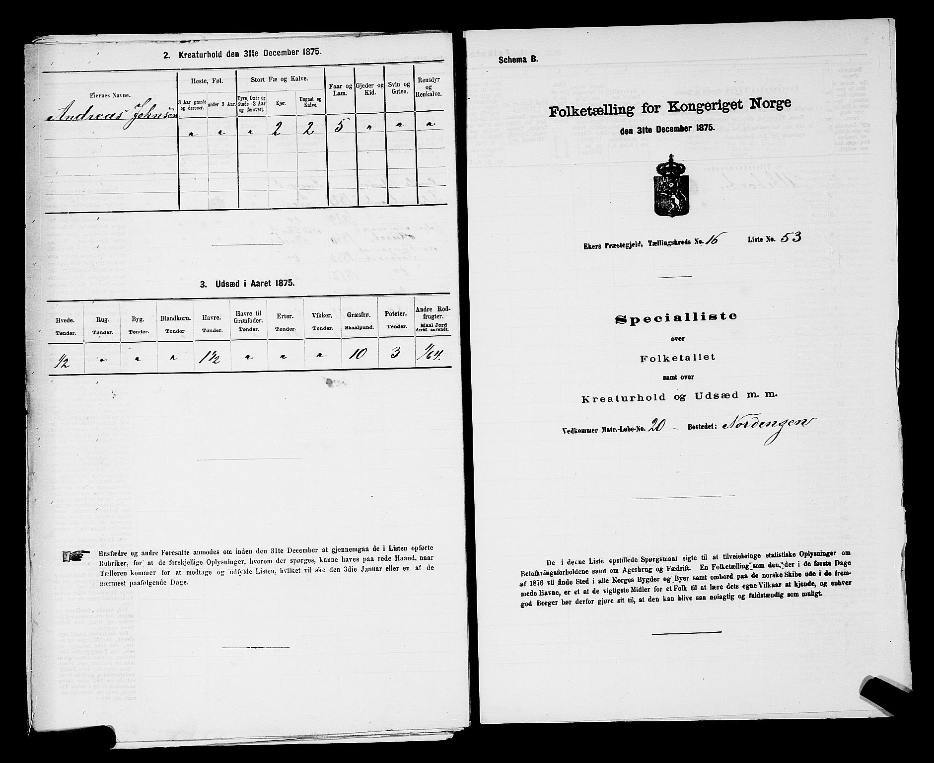 SAKO, Folketelling 1875 for 0624P Eiker prestegjeld, 1875, s. 2975