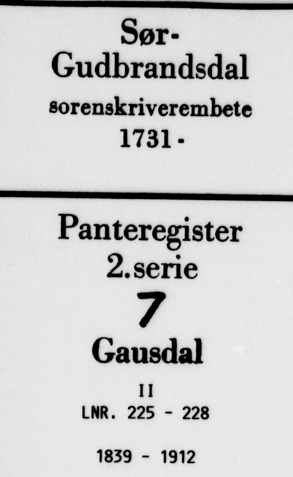 Sør-Gudbrandsdal tingrett, SAH/TING-004/H/Ha/Had/L0007: Panteregister nr. 2.7.II, 1839-1912