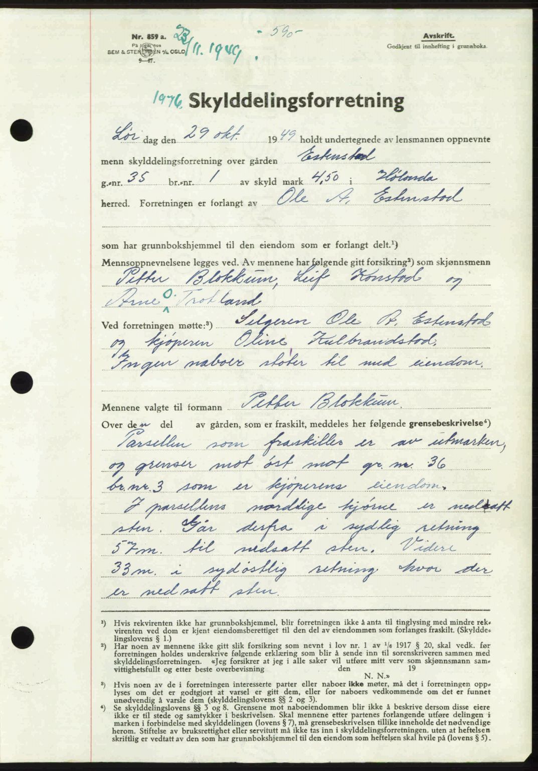 Gauldal sorenskriveri, SAT/A-0014/1/2/2C: Pantebok nr. A9, 1949-1950, Dagboknr: 1976/1949