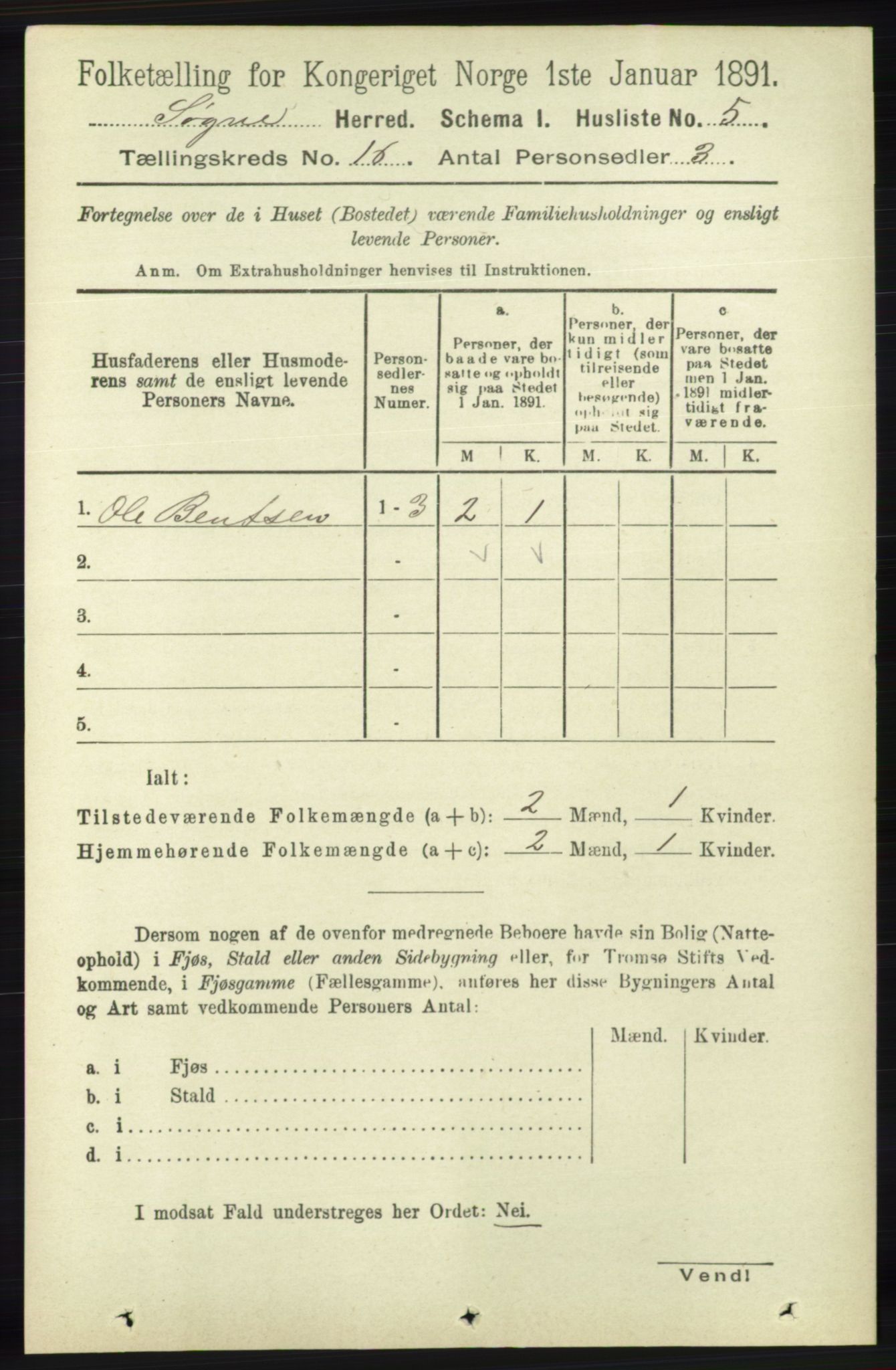 RA, Folketelling 1891 for 1018 Søgne herred, 1891, s. 4384