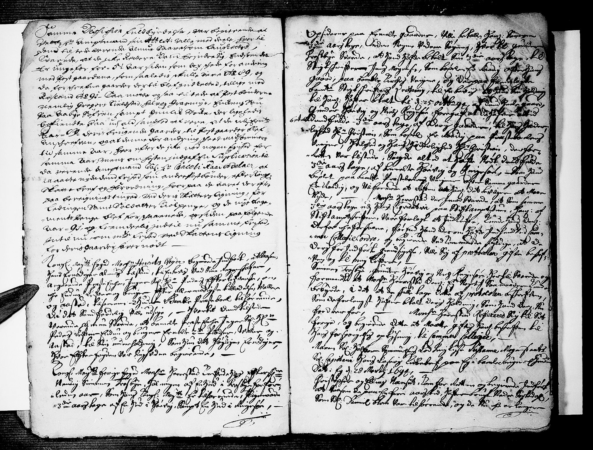 Bamble sorenskriveri, SAKO/A-214/F/Fa/Faa/L0004a: Tingbok, 1694-1695, s. 2