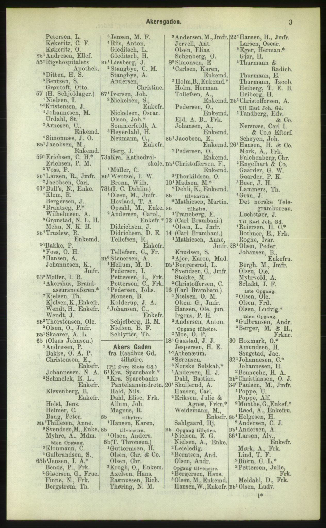 Kristiania/Oslo adressebok, PUBL/-, 1883, s. 3