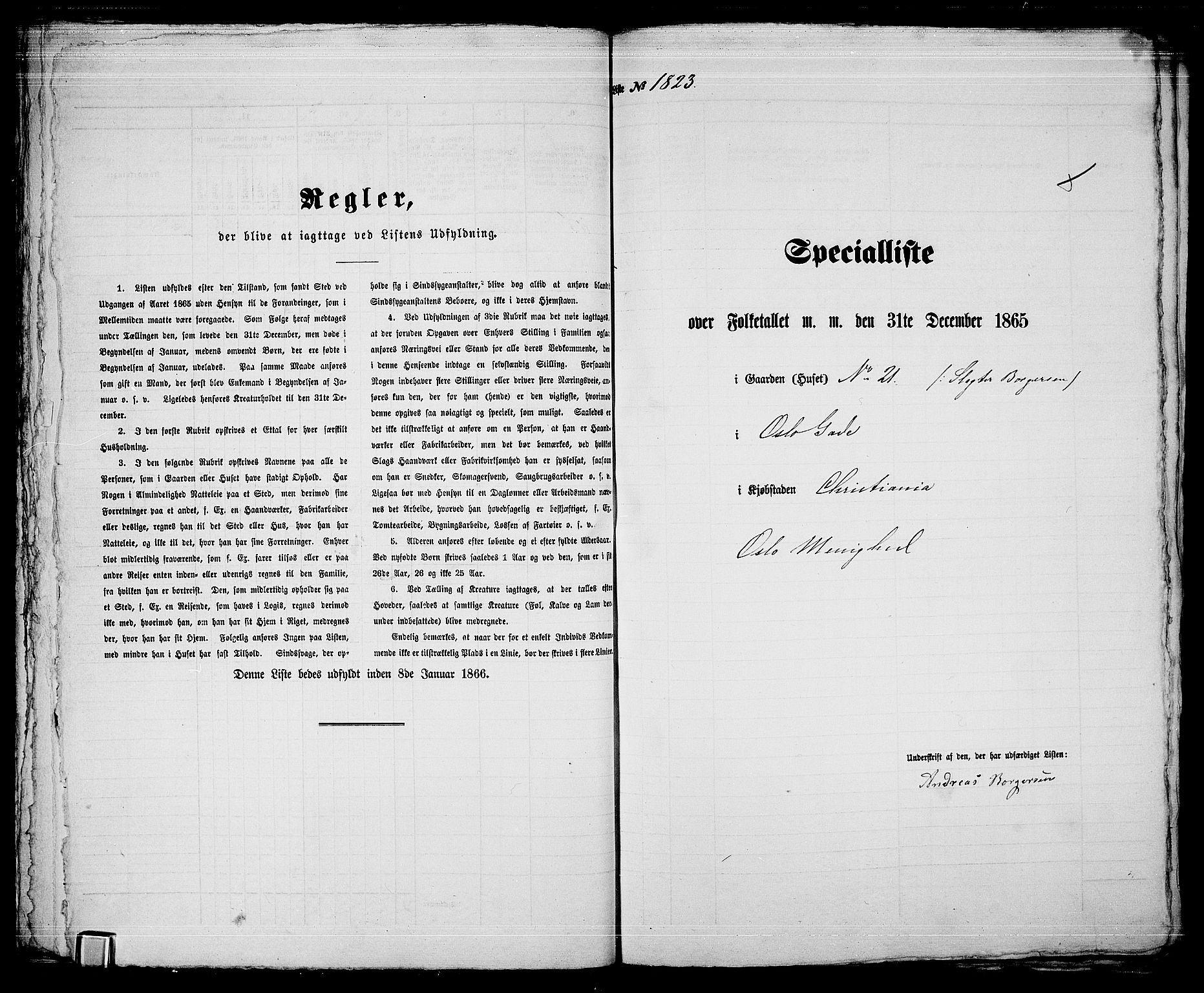 RA, Folketelling 1865 for 0301 Kristiania kjøpstad, 1865, s. 4100