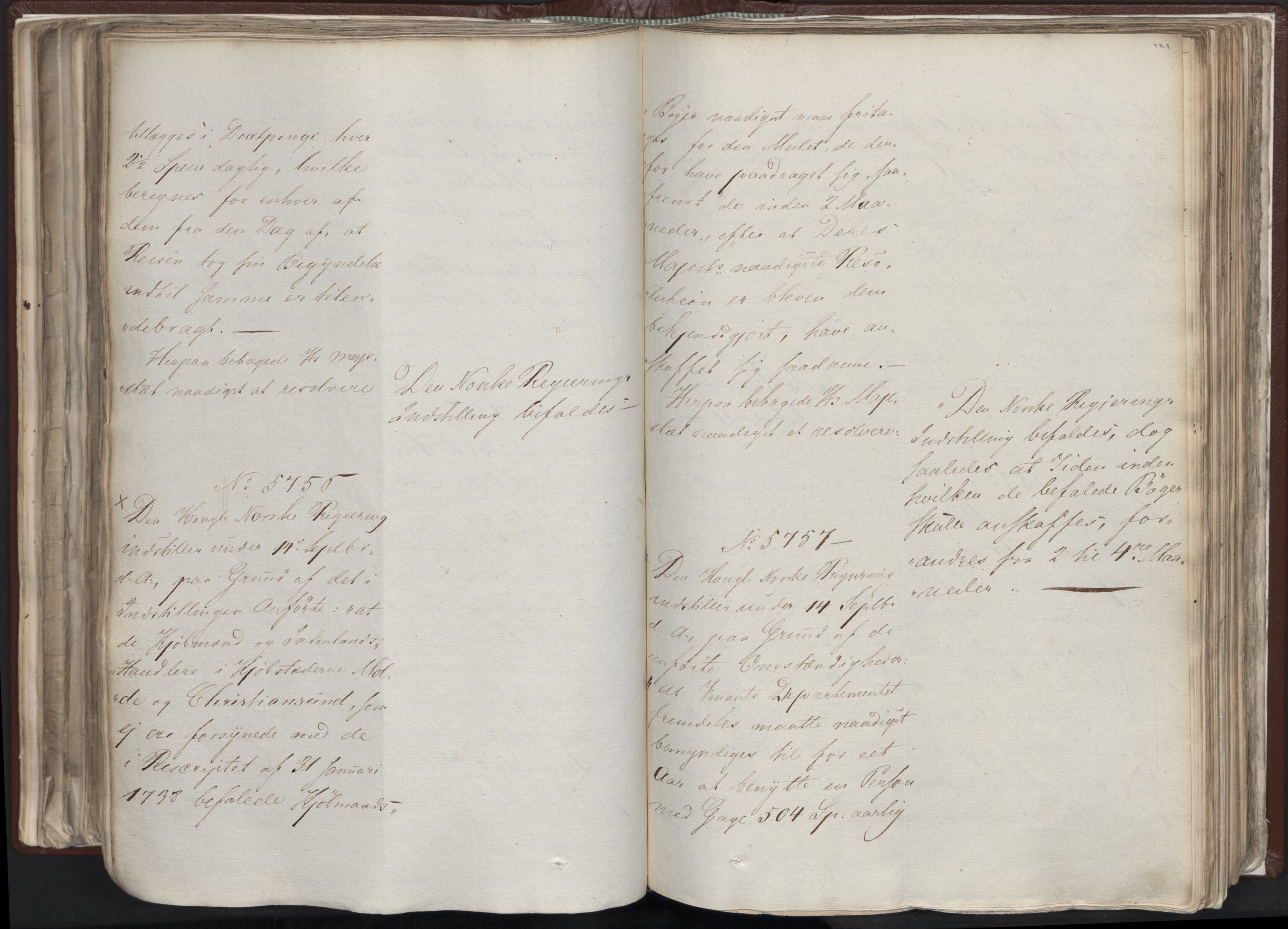 Statsrådssekretariatet, AV/RA-S-1001/A/Ab/L0012: Kgl. res. nr. 5679-6008 II, 1821, s. 120b-121a