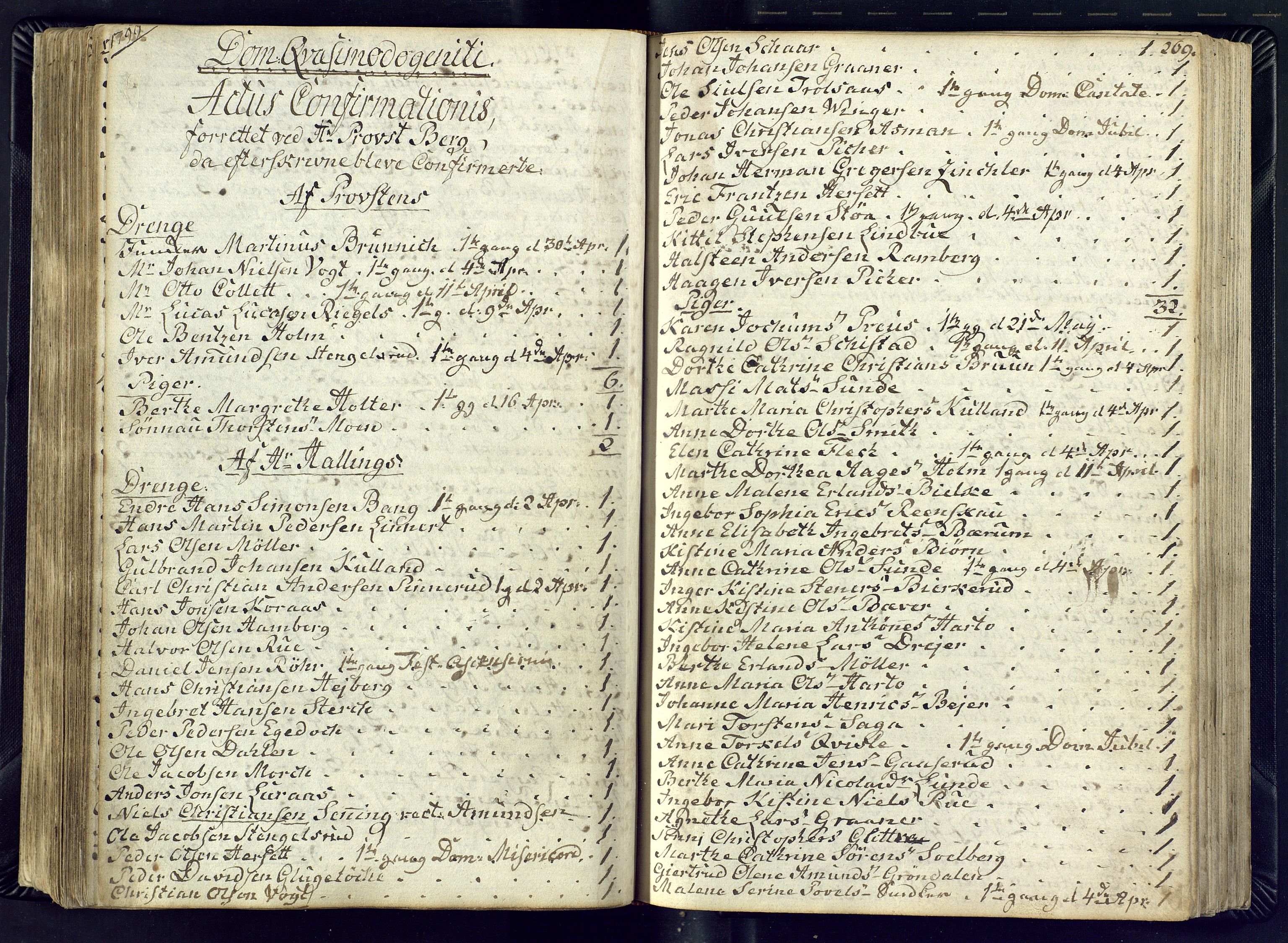 Kongsberg kirkebøker, SAKO/A-22/M/Ma/L0012: Kommunikantprotokoll nr. 12, 1794-1800, s. 269