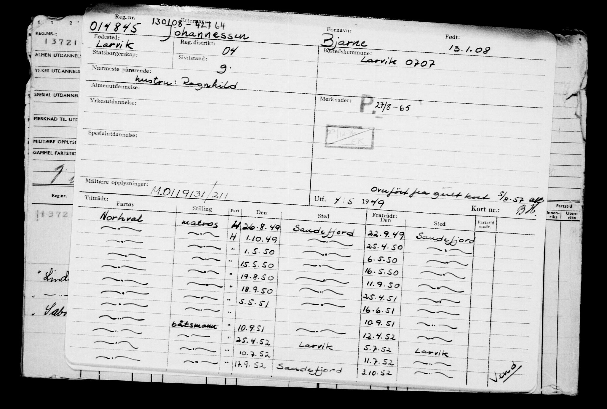 Direktoratet for sjømenn, AV/RA-S-3545/G/Gb/L0075: Hovedkort, 1908, s. 170