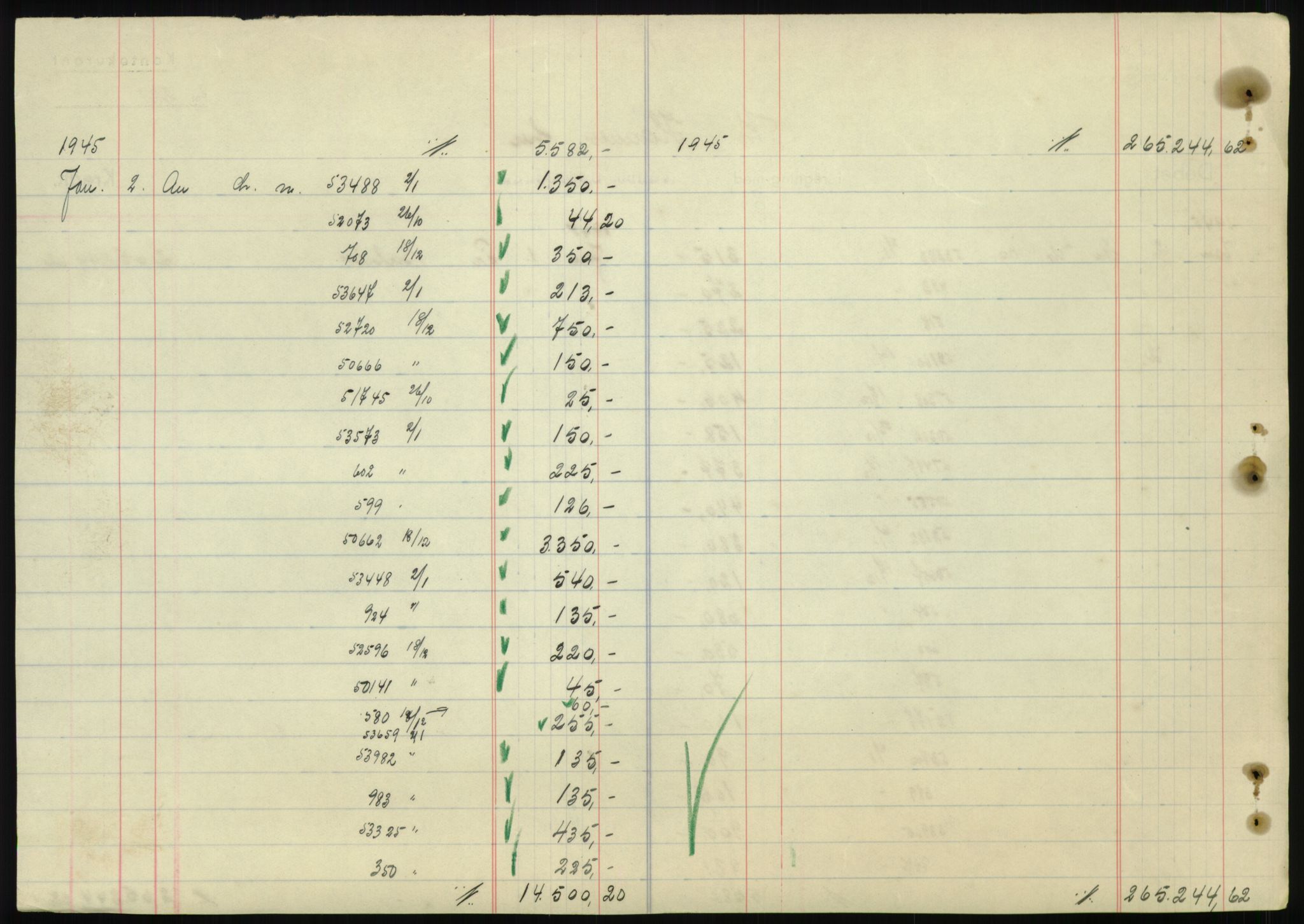 Forsvarsdepartementet, 10. kontor / Oppgjørskontoret, AV/RA-RAFA-1225/D/Db/L0180: Lista oppgjørskontor, 1942-1952, s. 1988