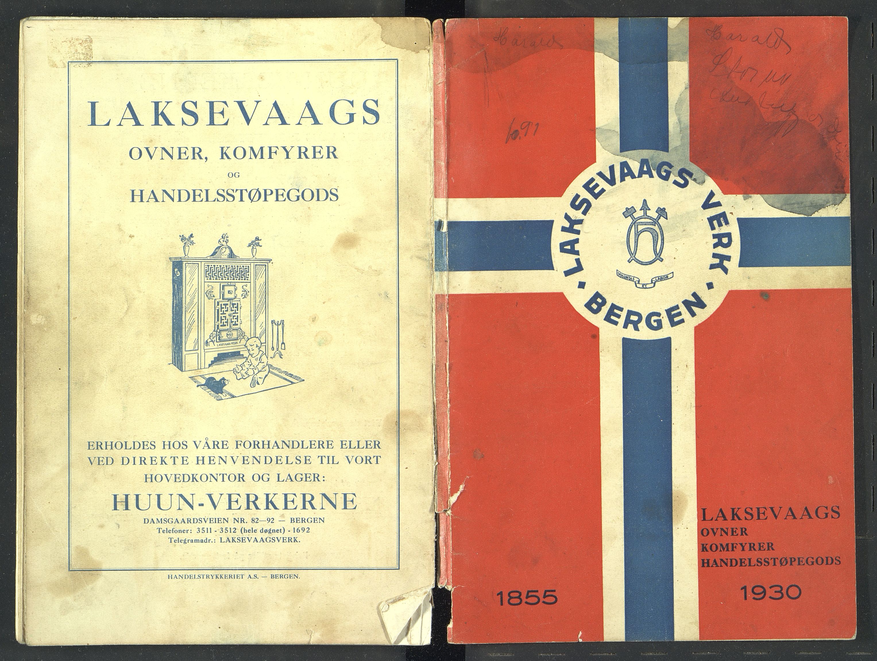 Næs Jernverksmuseets samling av historiske ovnskataloger, NESJ/NJM-006/01/L0032: Laksevaags Verk Bergen, 1930, 1930