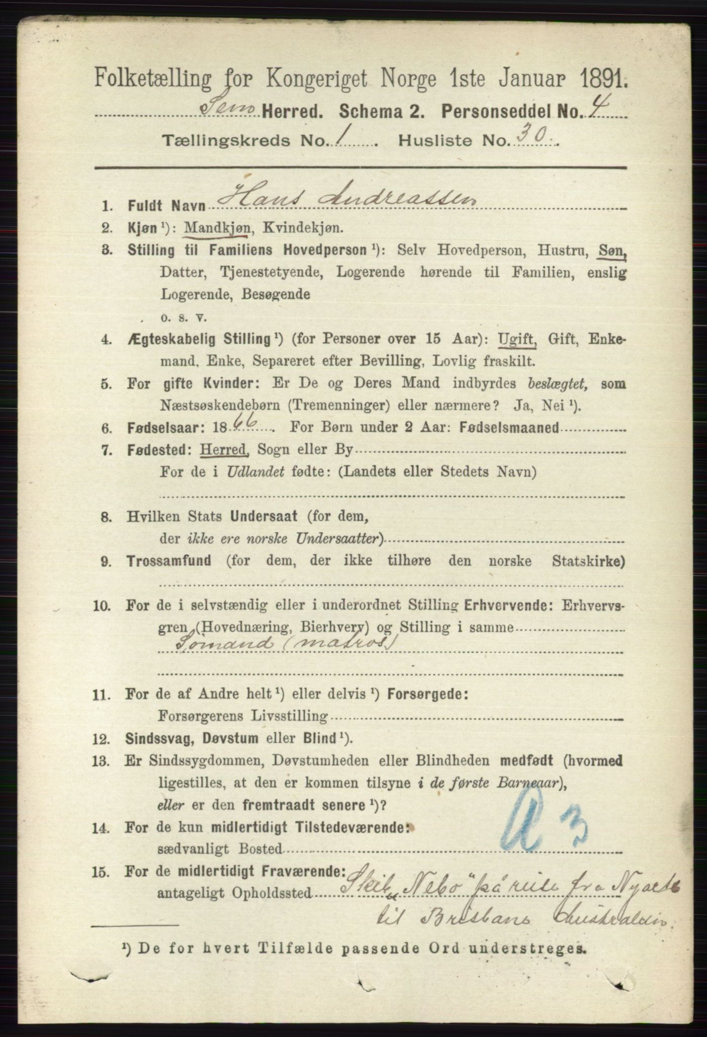 RA, Folketelling 1891 for 0721 Sem herred, 1891, s. 269